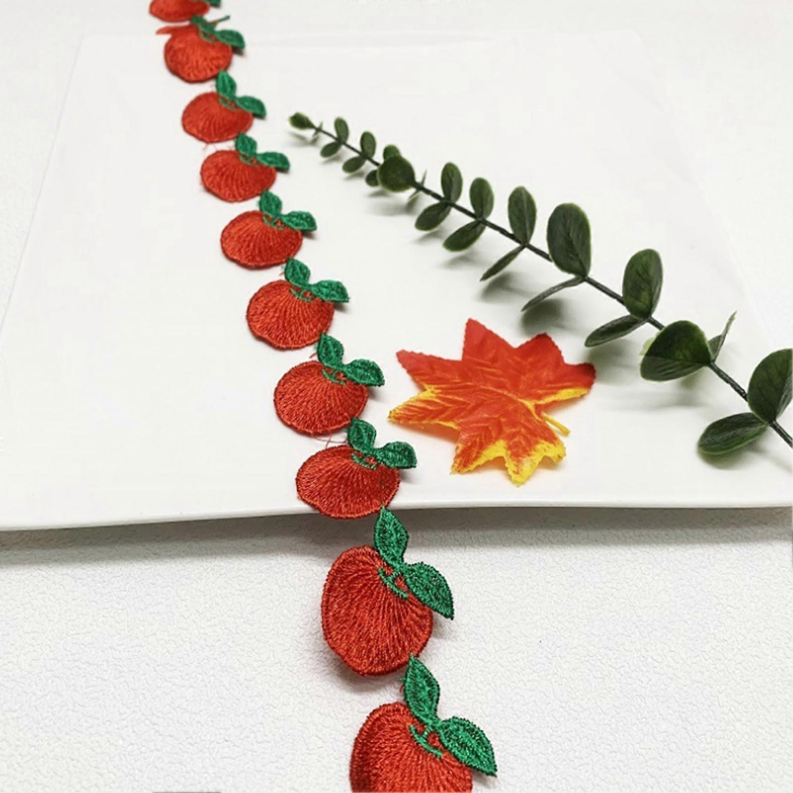 4 Rolls Fruit Lace Edge Trim Ribbon, 4 Yards, 3.5cm Width Polyester