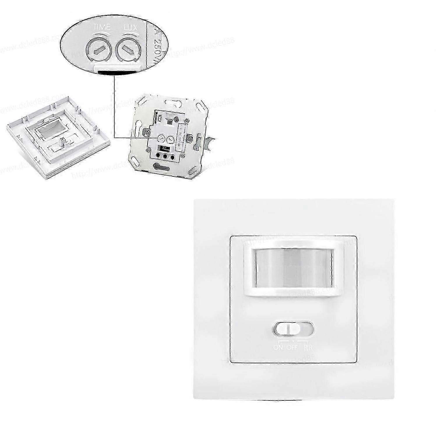 140 White Flush-mounted Infrared Pir Motion Detector Sensor Switch 110-240v for LED