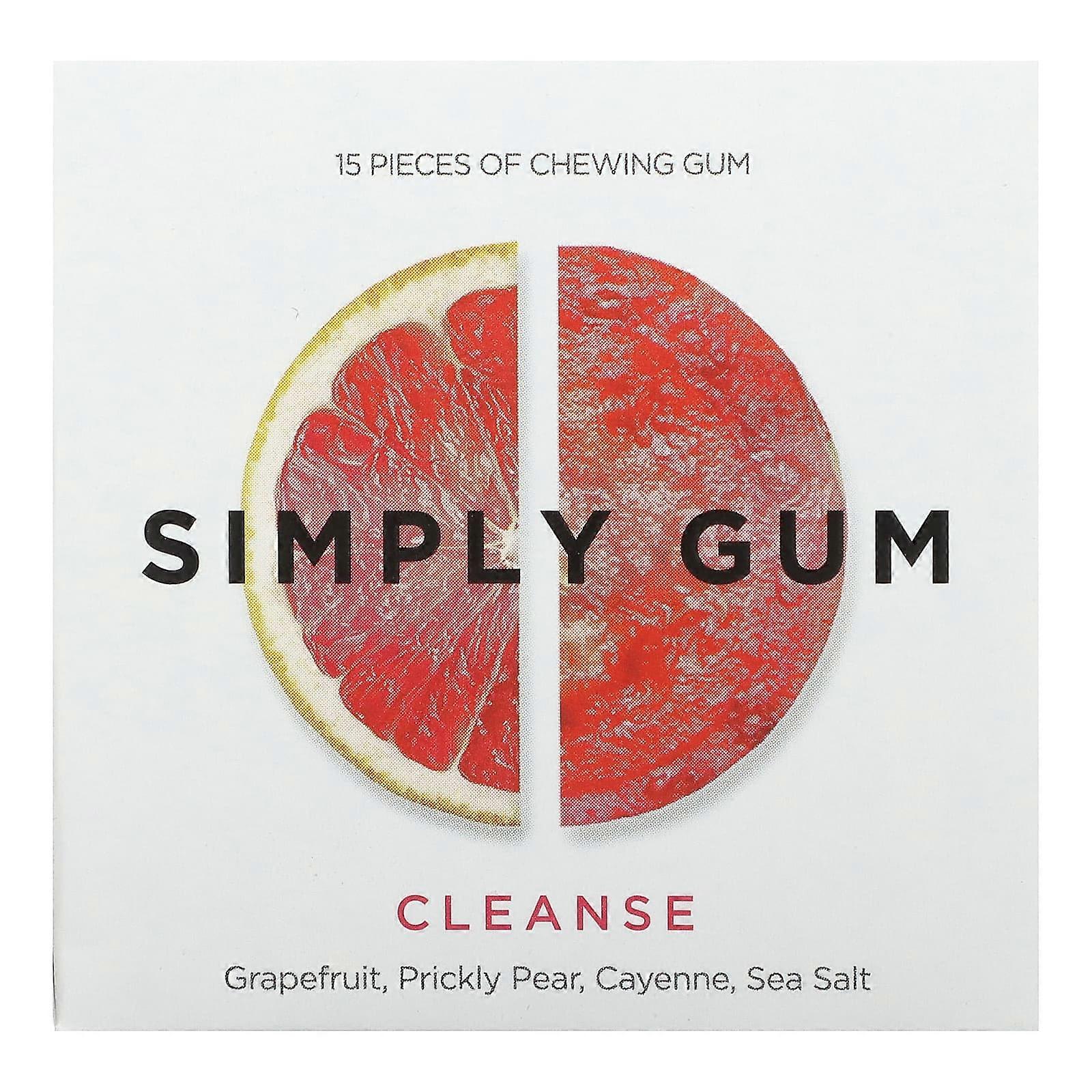 Chewing Gum, Cleanse, Grapefruit, Prickly Pear, Cayenne, Sea Salt, 15 Pieces