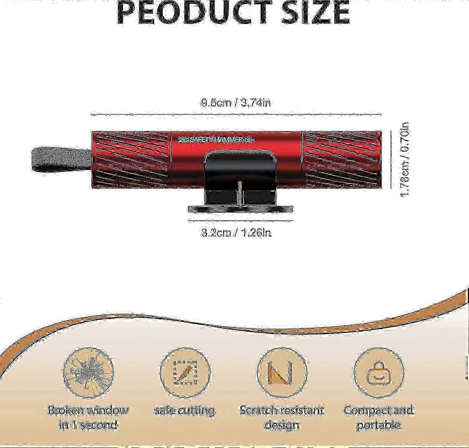 4 Pack Emergency Car Window Breaker and Seatbelt Cutter - Safety Hammer for Vehicles