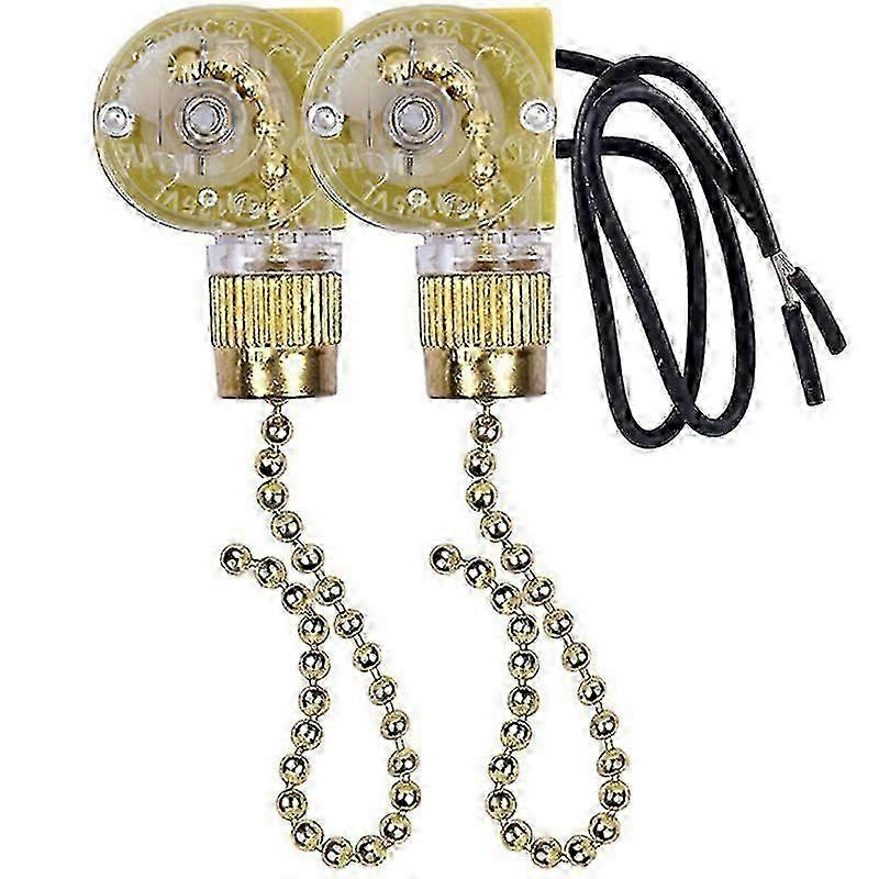 26-27 Ceiling Fan Light Switch Zing Ear ZE-109 Two-Wire Light Switch with Pull Cords for Ceiling Light Fan-Good