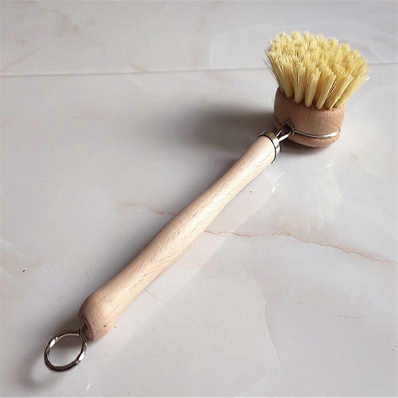 Solid Wood Bamboo Dish Brush Kitchen Cleaning Dish Brush