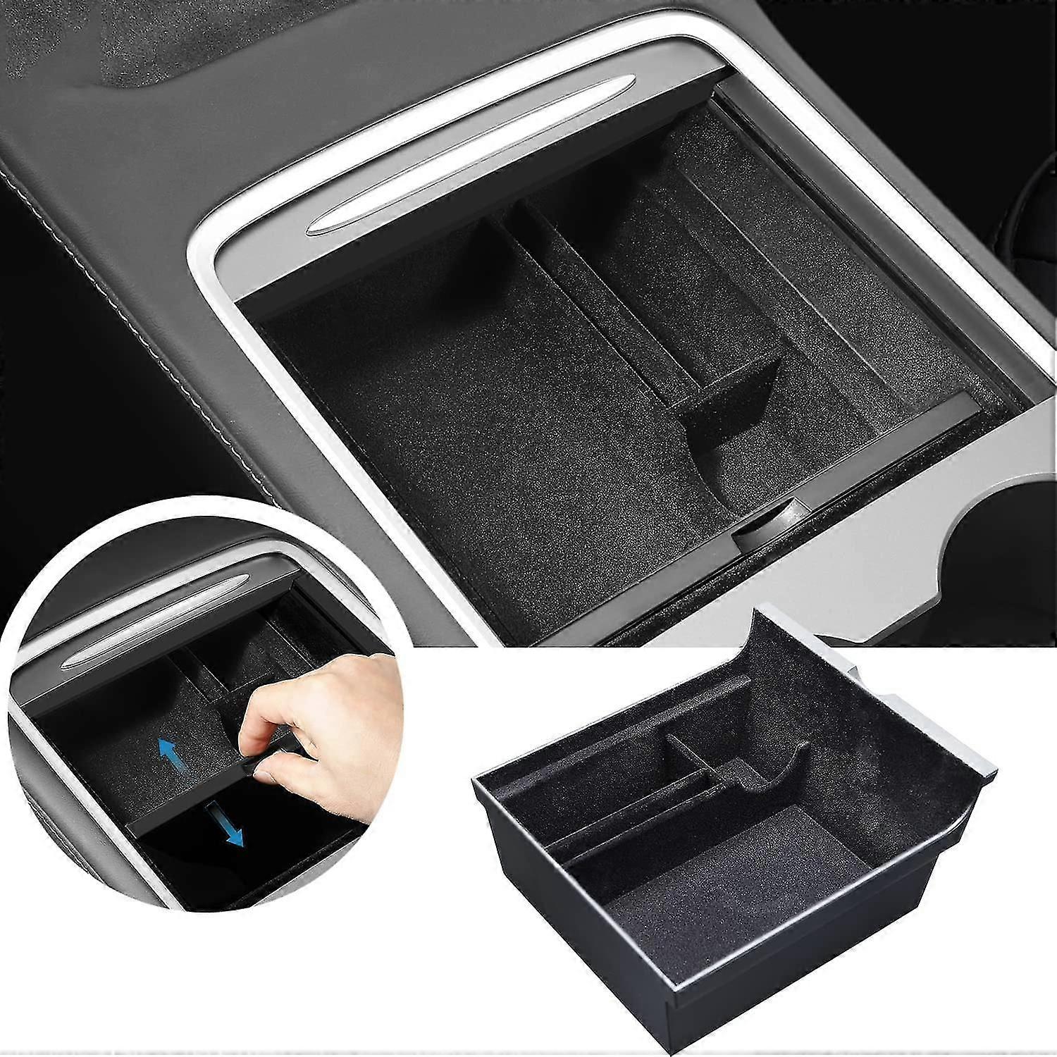 Uppgradering 2021 för Tesla Model 3 Model Y 2021 2022 Center Console Organizer Tray Inredningstillbehör