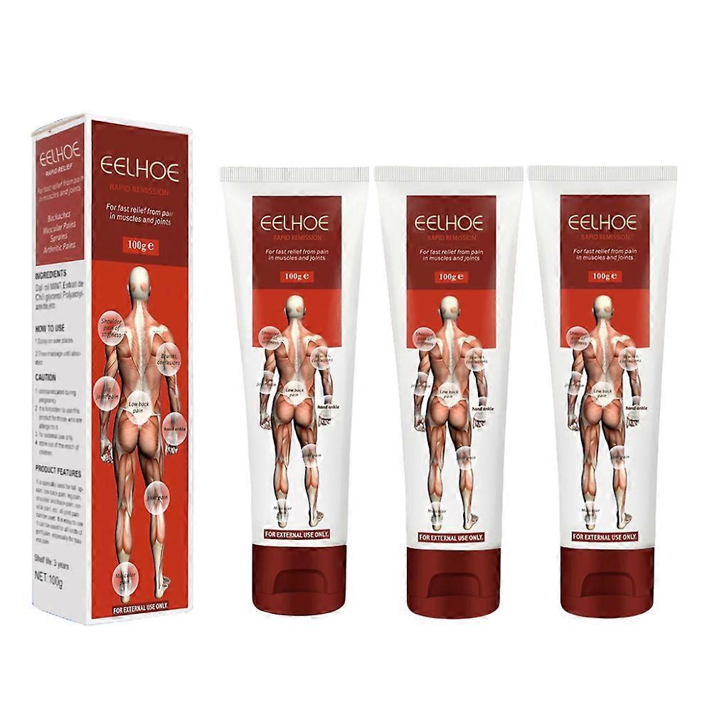3X 2025 Ledbenskräm, Intensivkräm För Rygg, Nacke, Hand, Fötter, Knä, Muskler, Axlar Massageolja 100g