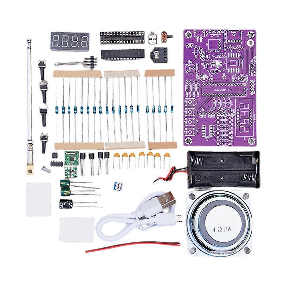 DIY FM Radio Electronic Kit Adjustable Frequency 87.5-108MHz B