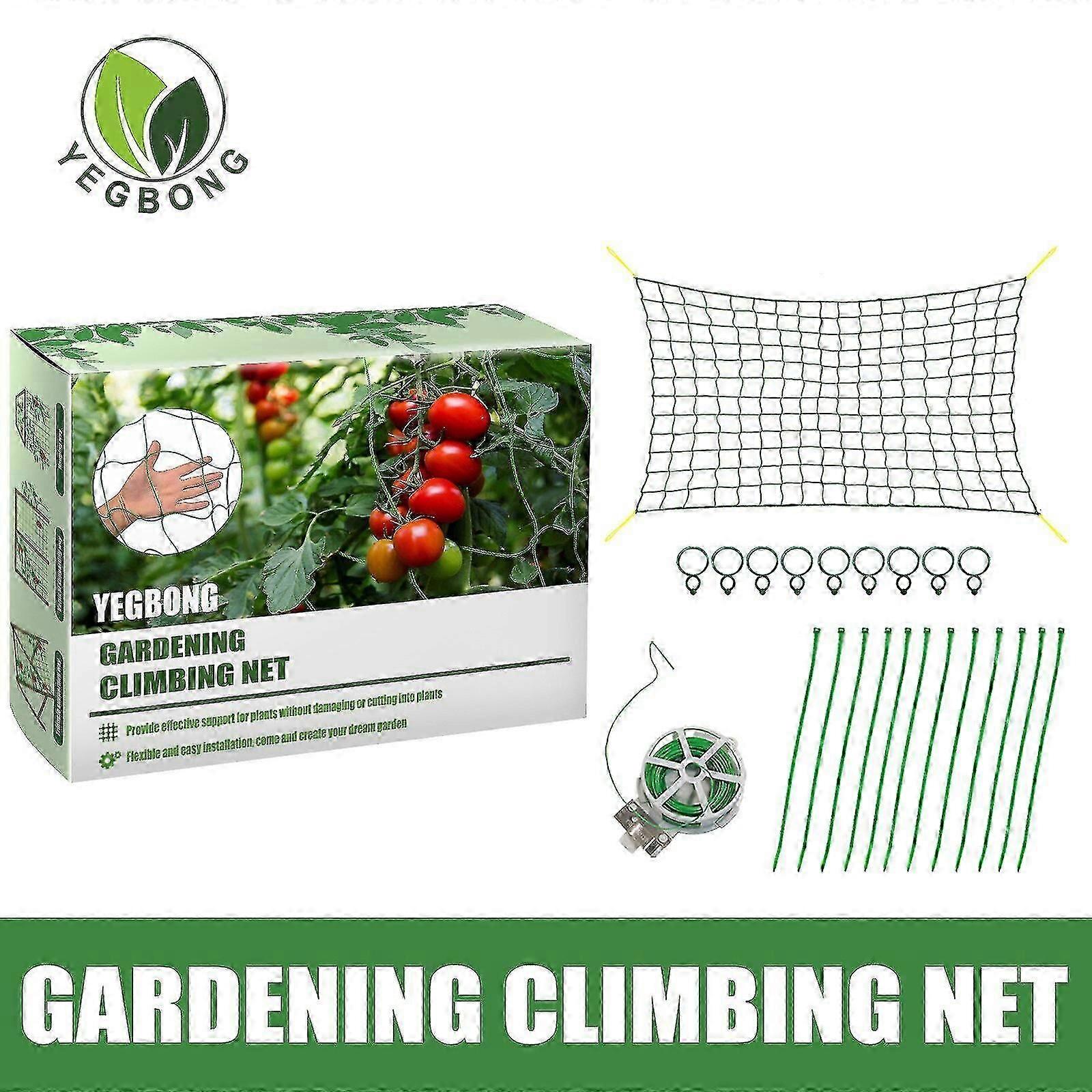 Yegbong Plant Climbing Net Green Gardening Supporto multiuso Vite Grid Polipropilene Accessori