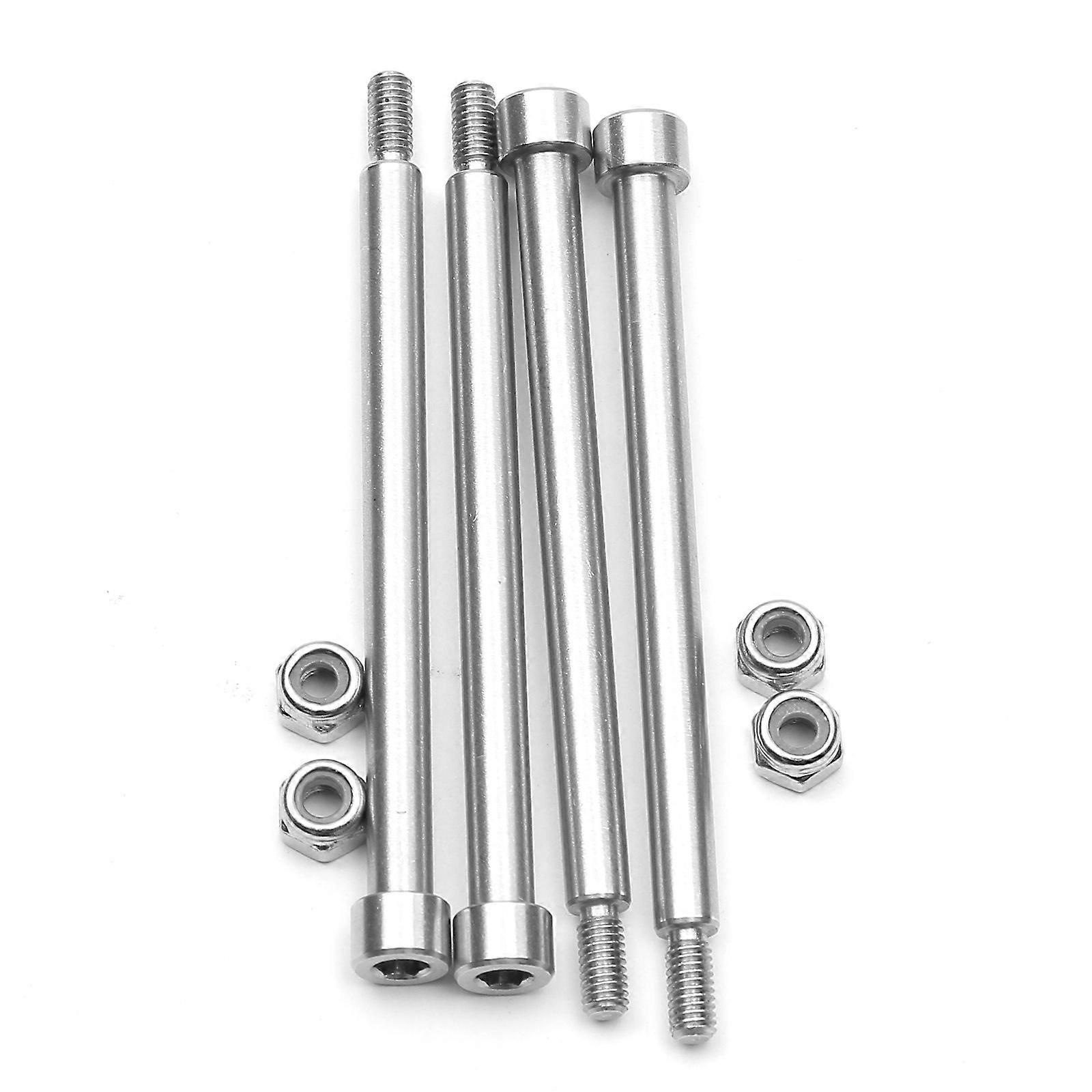 4Pcs 4x60mm Stainless Steel Threaded Hinge Pins A-Arm with Nuts Set for Remote Control Car Replacement Accessories Set Multicolor