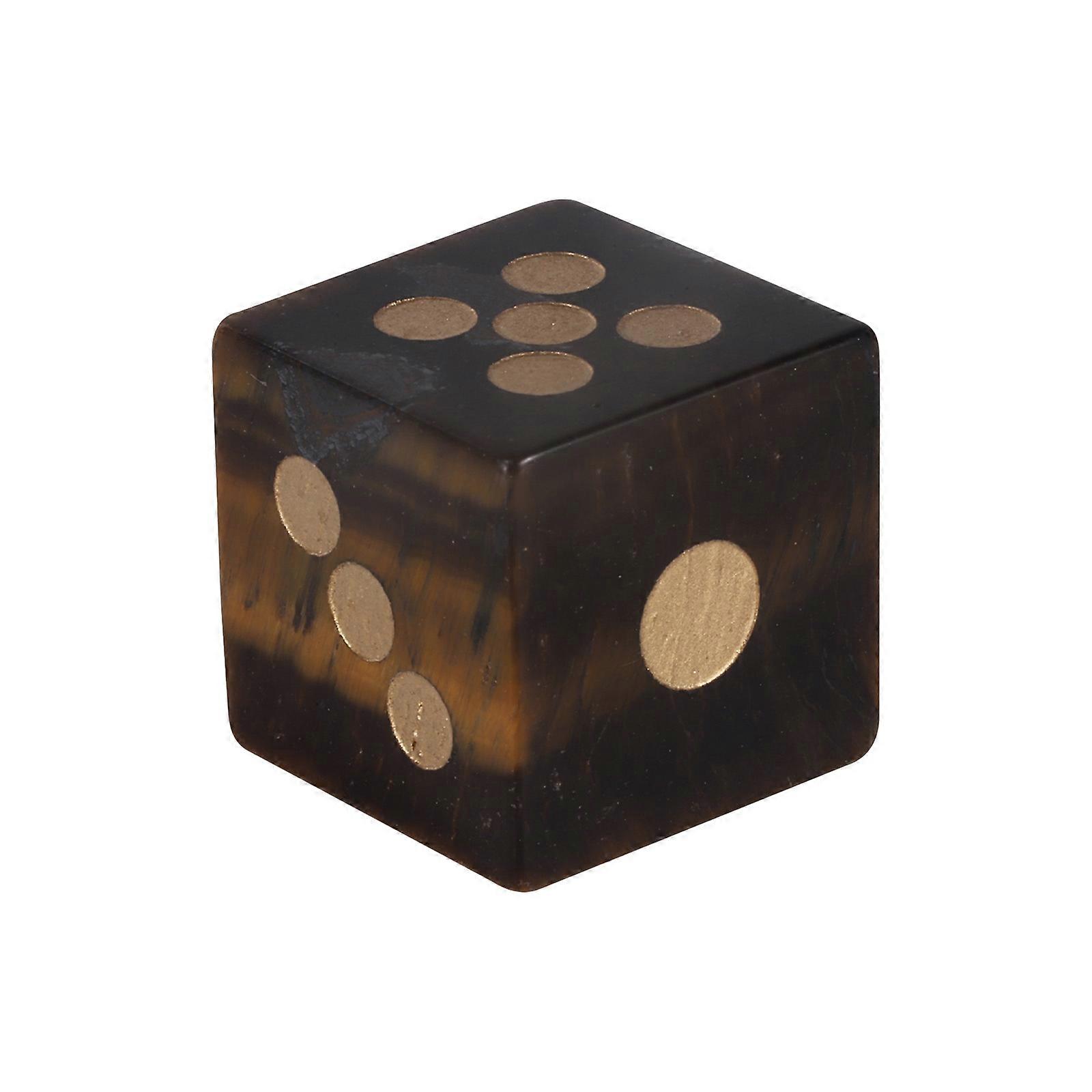 Natural Crystal Six Sided Dices Mult Sided Table Game Dices Round Corner Role Playing Dices Board Game Accessories  Yellow Tiger Stone