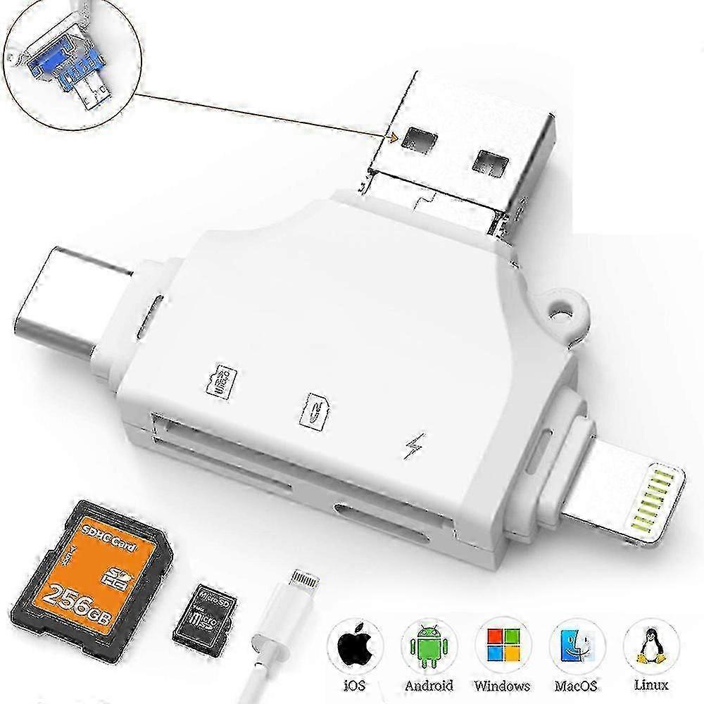 4 In 1 Sd Card Reader For Iphone And Android, Camera Card Viewer
