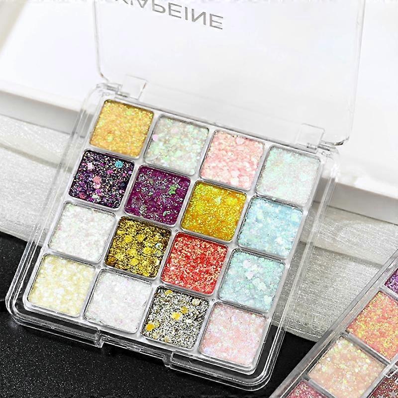 16 Color Shimmer Eyeshadow Palette, High Pigment Metallic Eye Shadow, Vibrant Makeup for Stunning Look, Daily Use, Parties, Dates