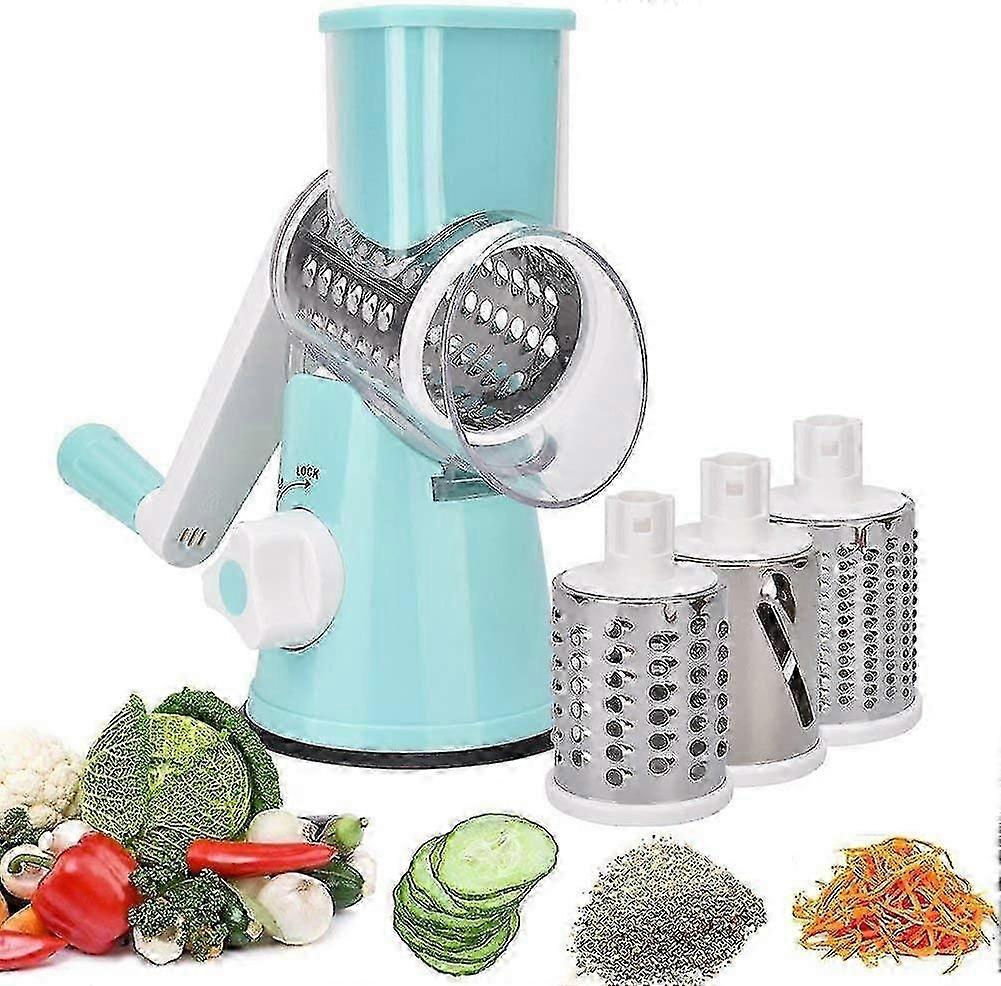 Rotary Drum Grater Multi-Function: Vegetable Slicer, Cheese Shredder & Fruit Cutter