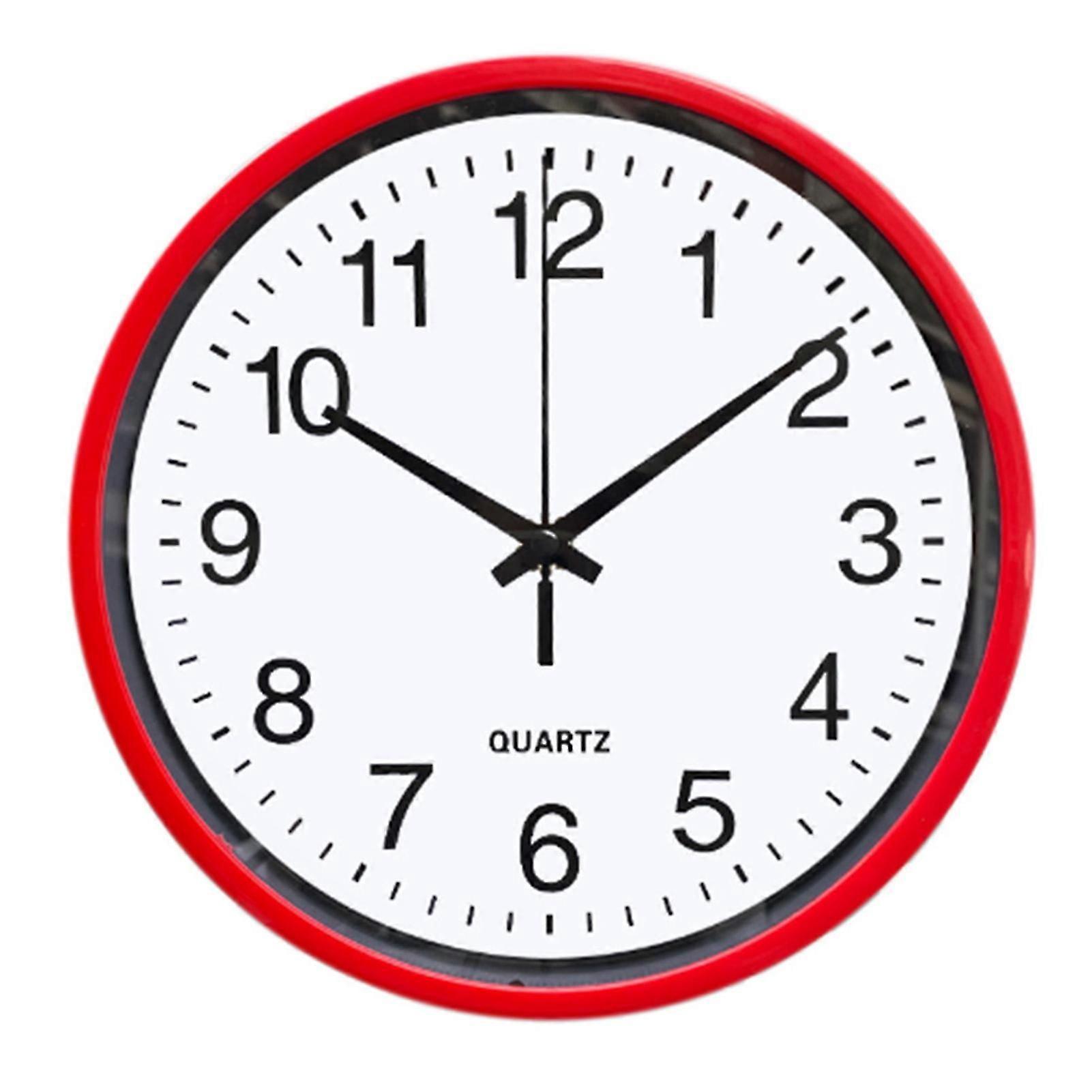 Wall Clock, Retro Red, Battery Operated, Silent, Modern