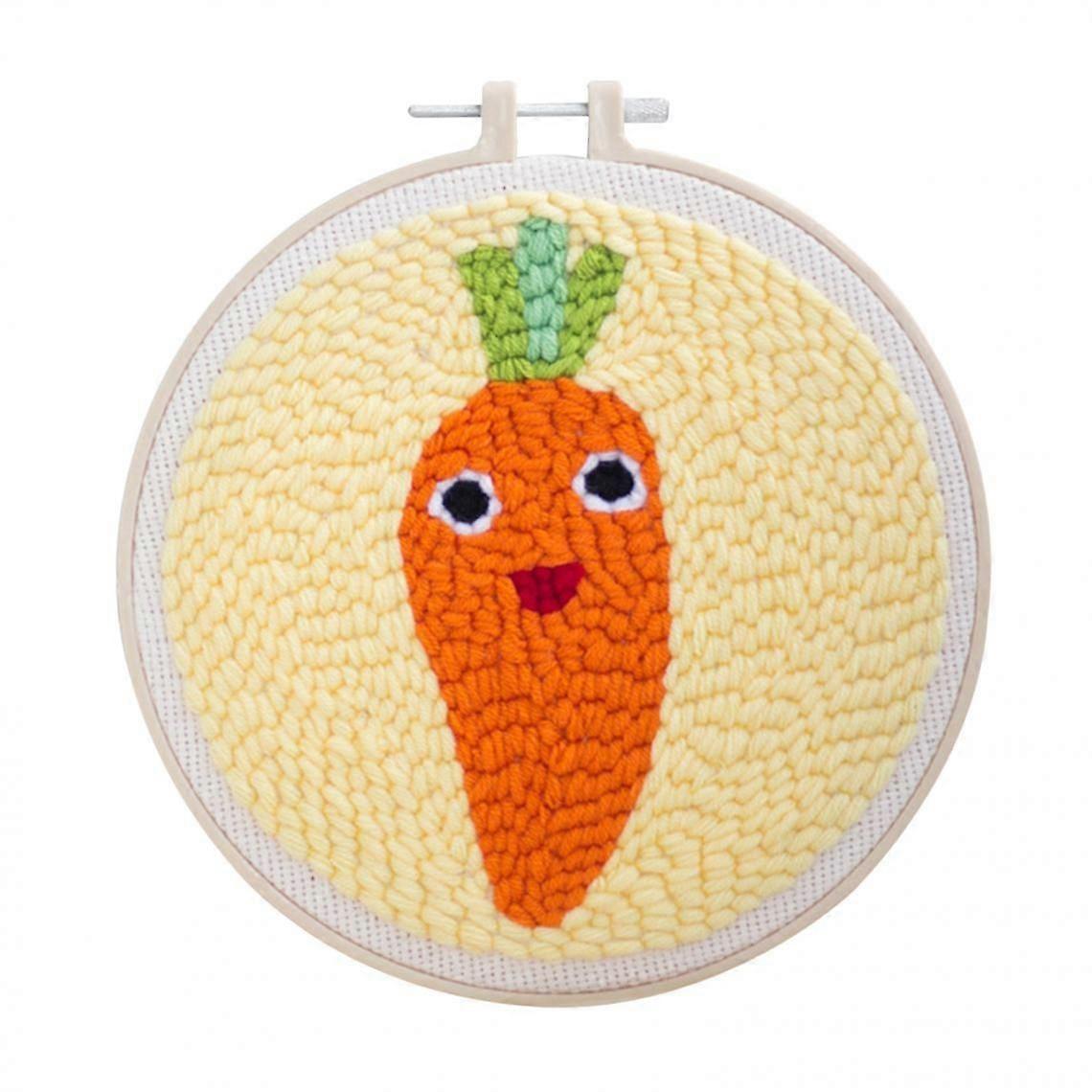 Punch Embroidery Starter Kits With Soft Thread Adjustable Punch Pen