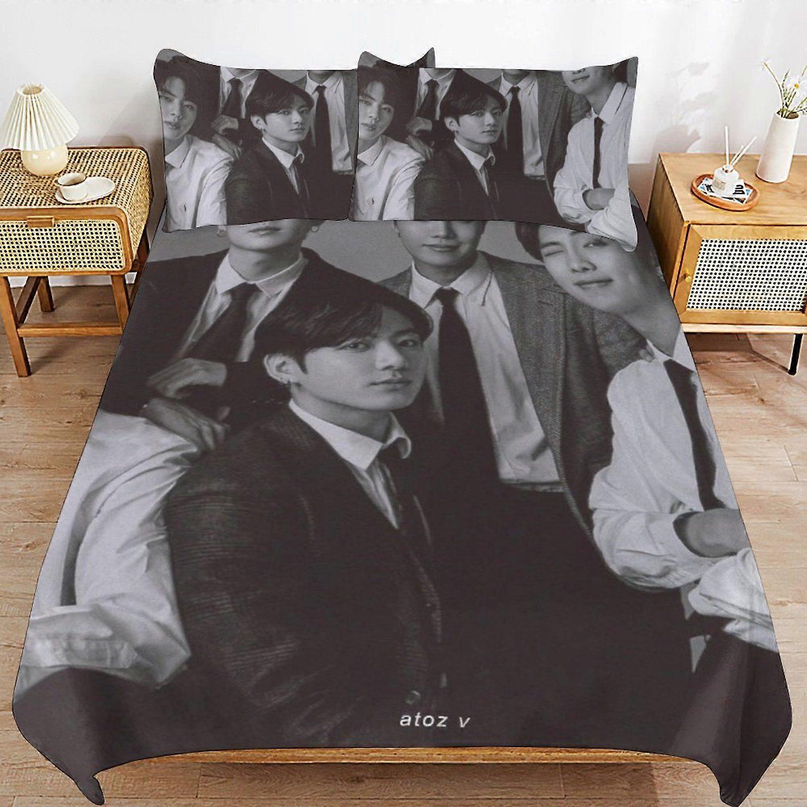 j307 BTS Protective Fabric Quality Sleep Fit Practical Zip Closure Duvet Cover Sets Sleep Set k307