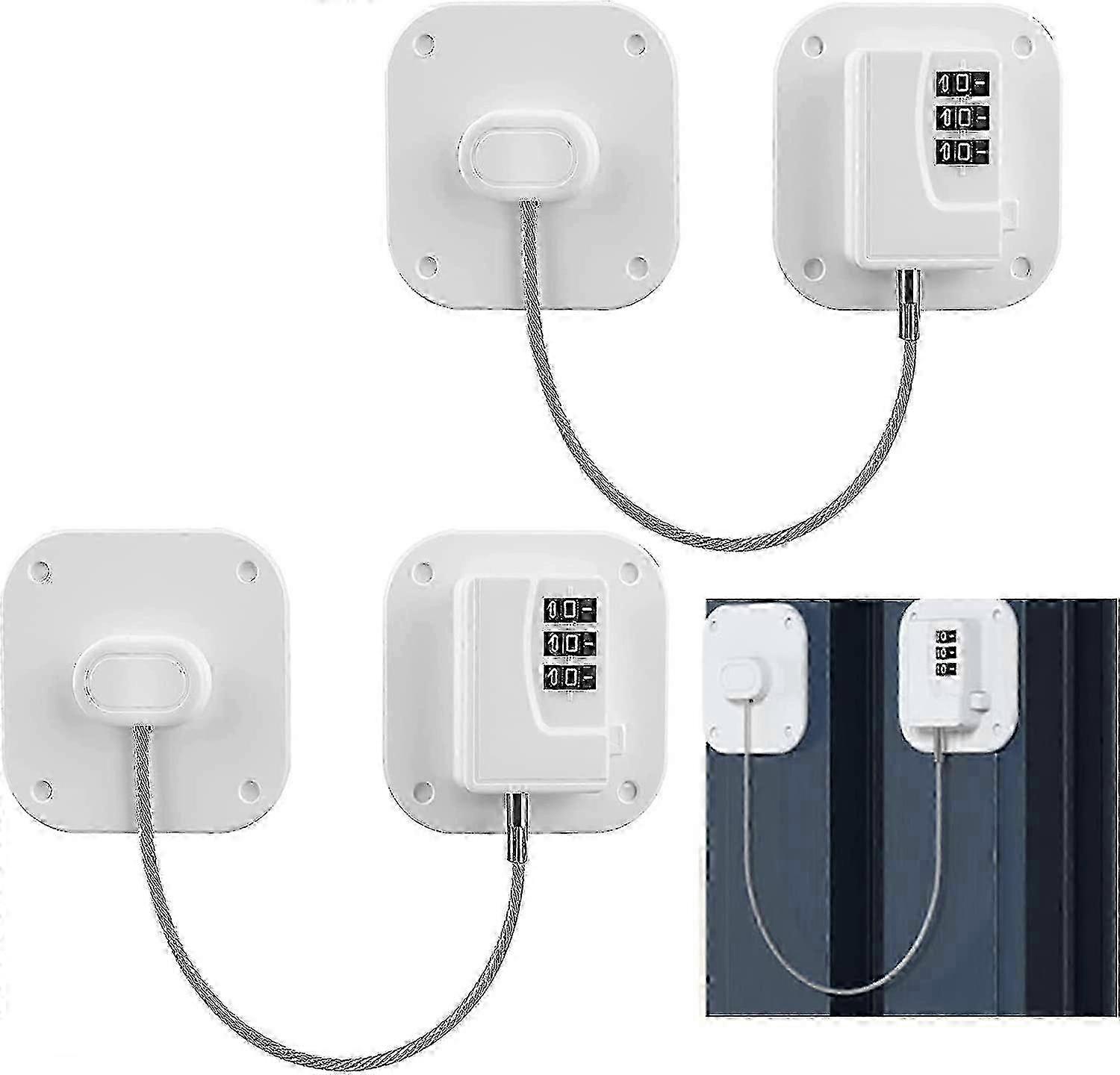 Password Fridge Lock, 2 Pcs Children Safety Refrigerator Lock, Window Code Lock Gift