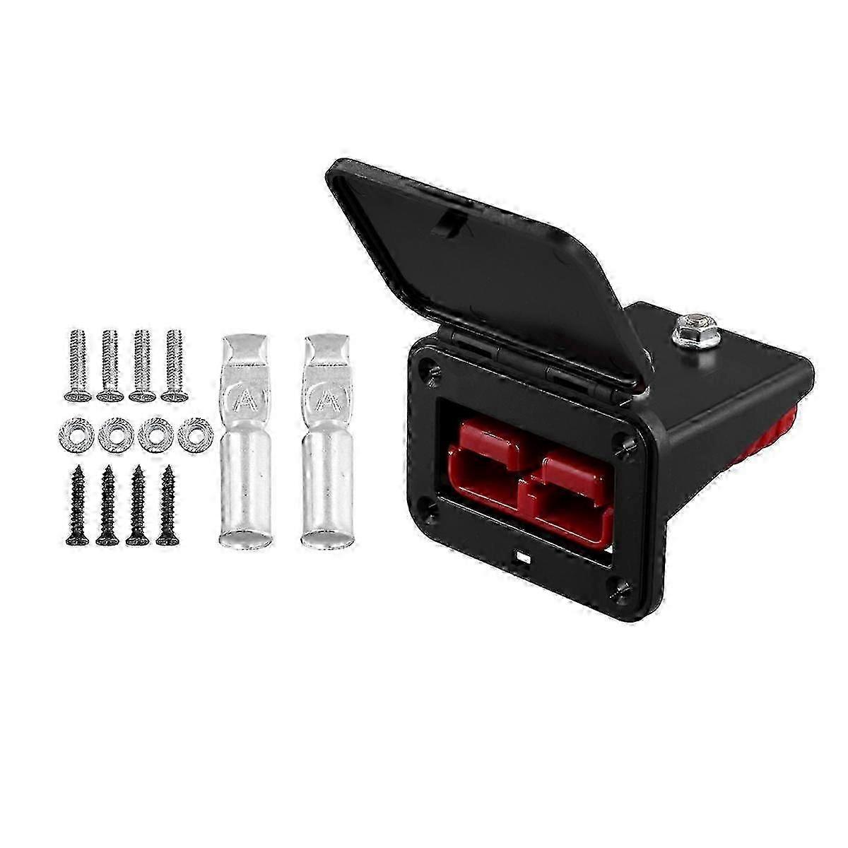 Plug Holder for Anderson Plugs 175A Panel Base with Dust Cover High Current Portable Connector Fixing Bracket