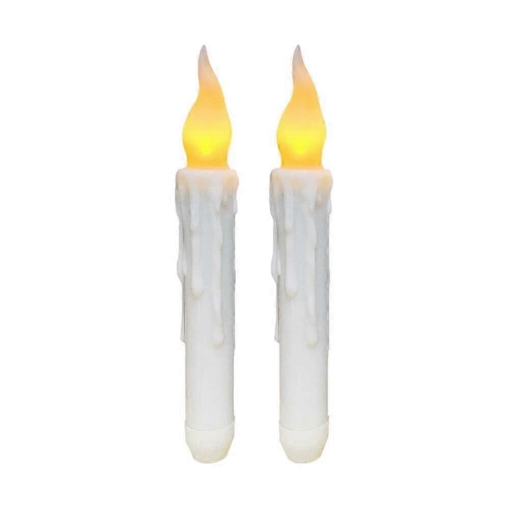 2PCS Battery Operated Flameless LED Taper Candles Lights