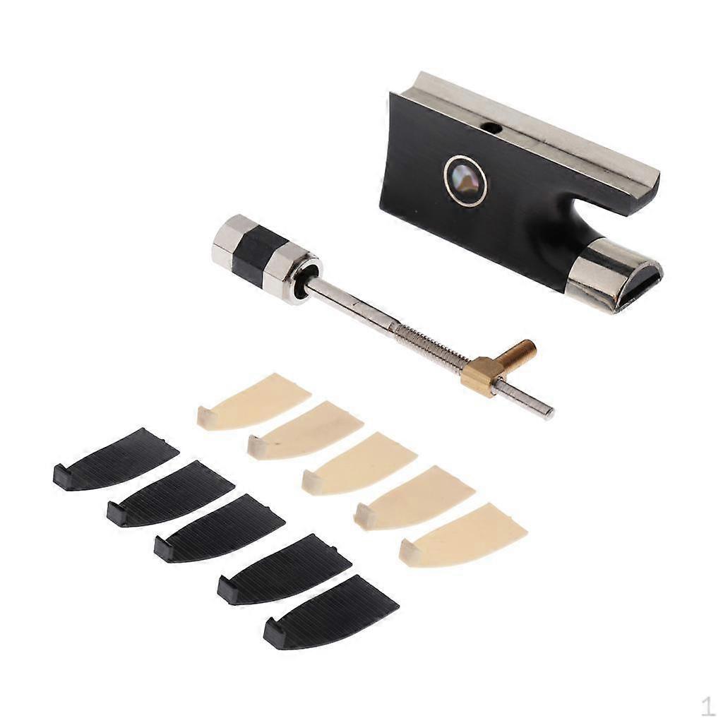 2x Replacement Violin Bow Frog for 4/4 Size Violin+10x Tips
