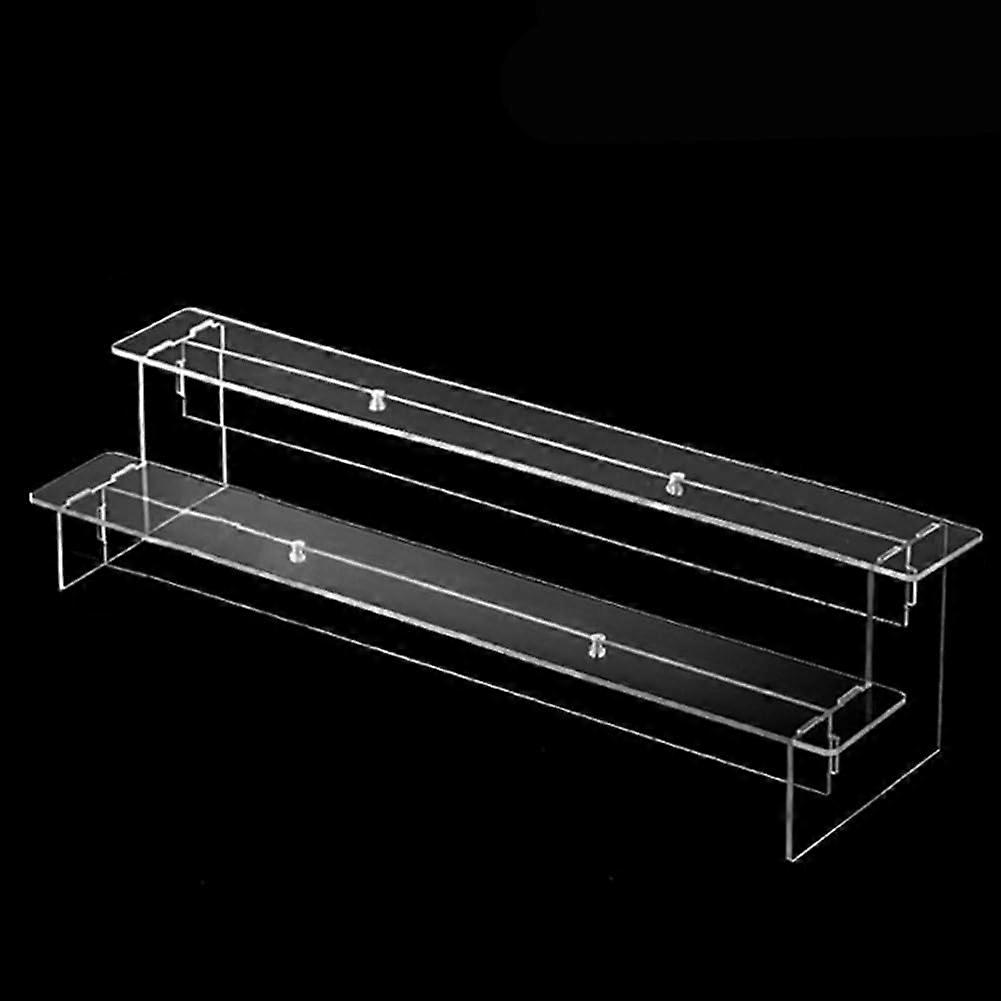 Acrylic Ladder Display Stand with 2 Layers, Clear Detachable Organizer for Perfume, Dolls, Jewelry, Cupcakes, 40cm