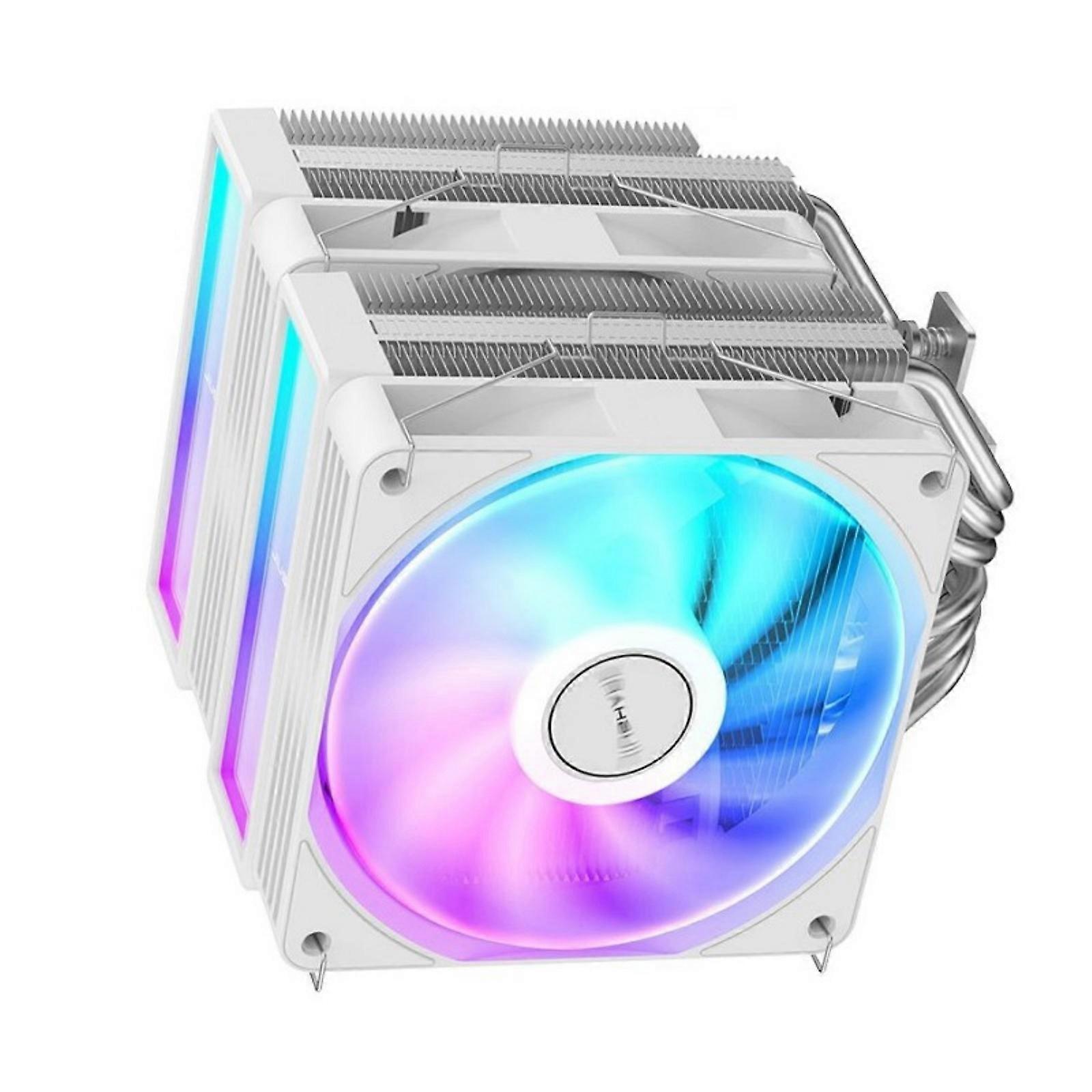 Tall Execution 6 Heat Pipe ARGB CPU Refrigerator Double PWM Admirers 158mm Height Consistent AM4 AM5 LGA1700  White