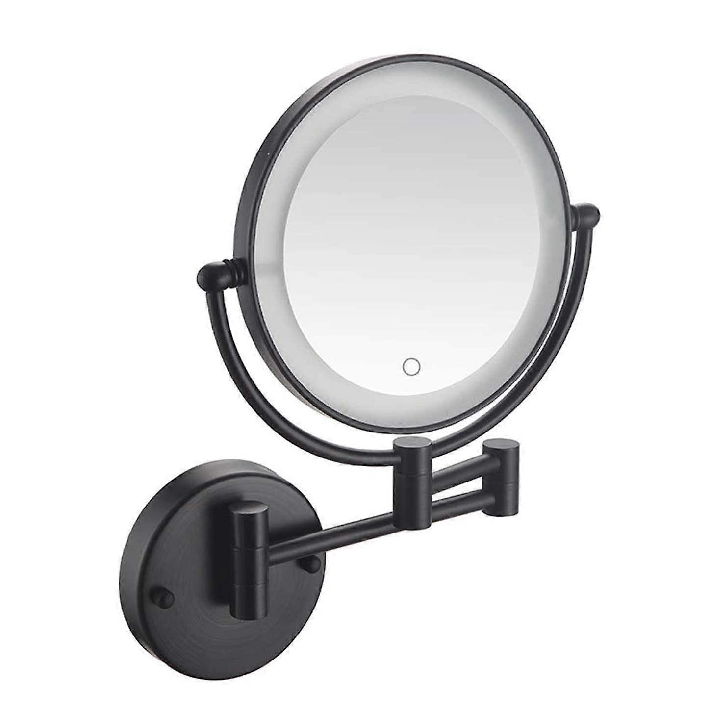 Lighted LED Wall Mounted Makeup Mirror 8 Inch 3X Magnification Touch Screen 360° Swivel ORB Plug3x