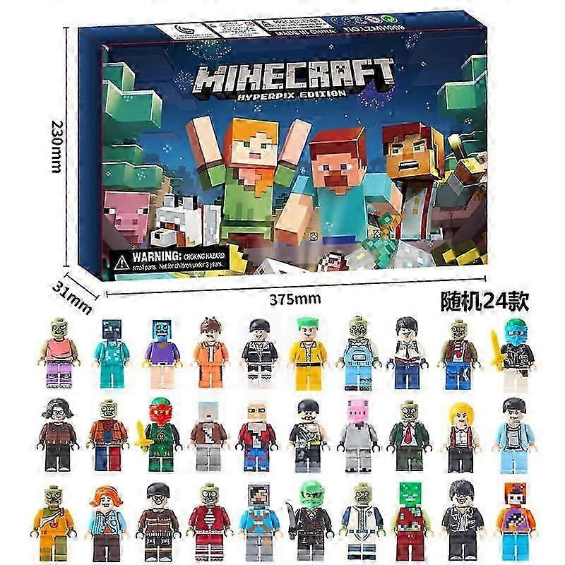 24pcs blind box Christmas advent calendar gift box Minecraft building block toys countdown small ornaments