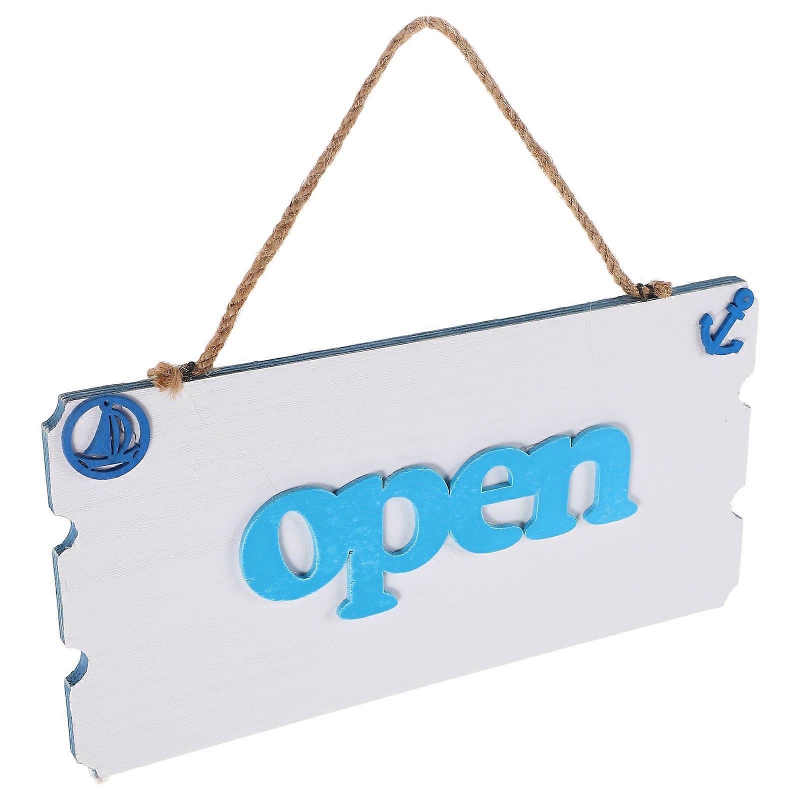 Business Open Sign Double-Sided Wooden Open Closed Sign