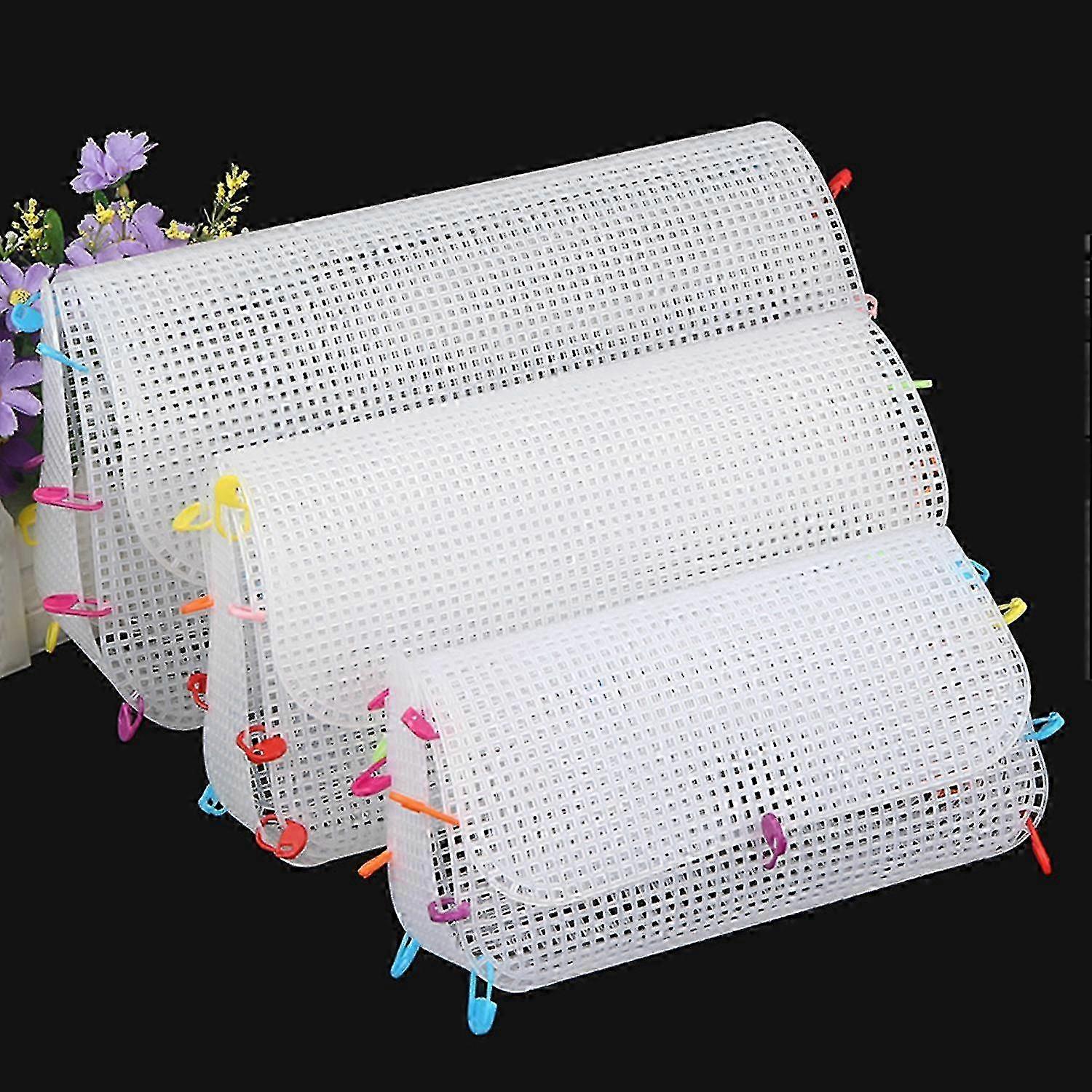 3Pcs/Set Embroidery Mesh Sheet DIY Convenient Plastic Crafting Purse Mesh Knitting Sheet for Home z
