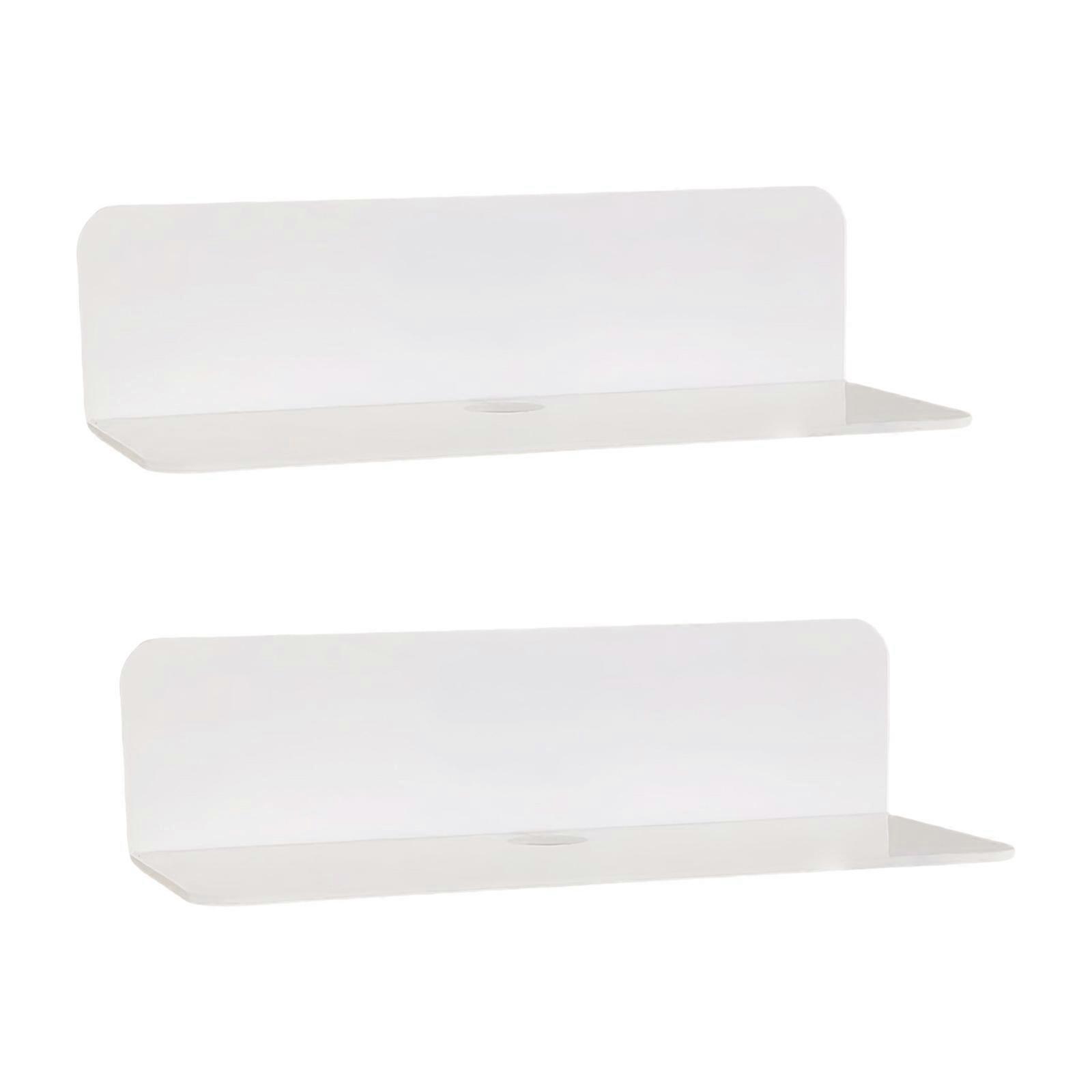 2Pcs Wall Shelves Metal Floating Rack With Adhesive Strips Space Efficient Home Storage Solution For Renters Multicolor