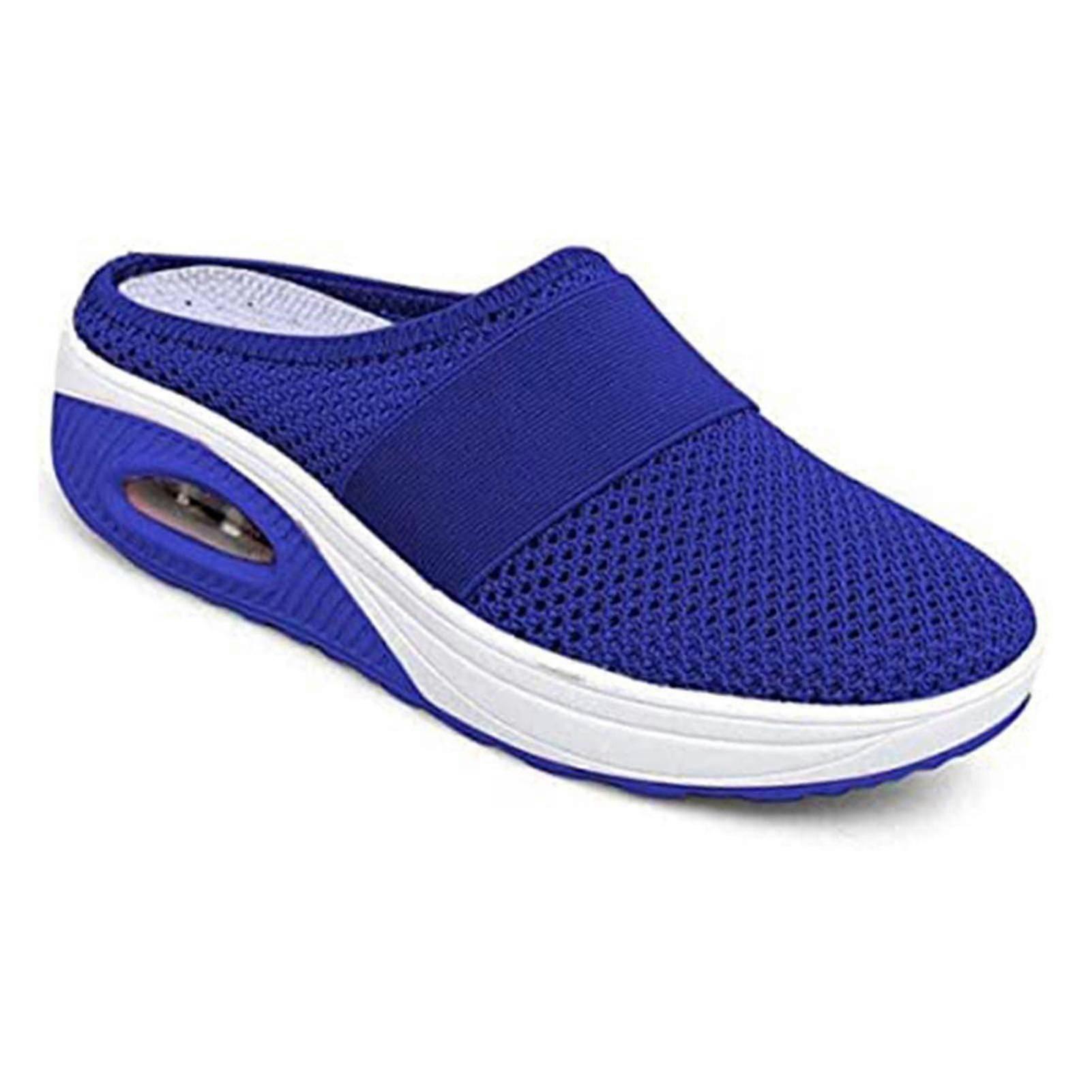 Women's Slip-On Walking Shoes with Breathable Mesh Upper and Cushioned Sole Lightweight Comfortable Platform Sneakers