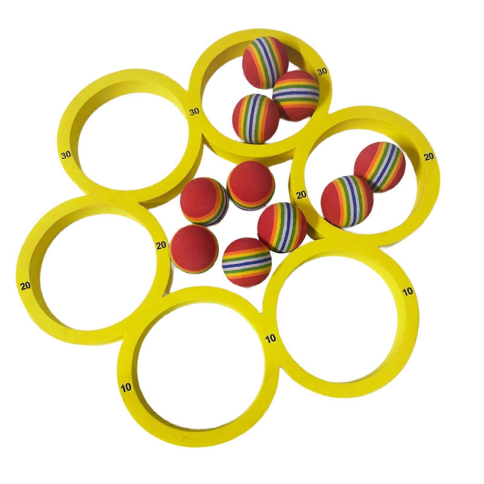 Water Sports Floating Pool Game Toy Foam Pool Floats with 10 Colorful Tossing Balls Enduring Funny Swimming Party Toy Multicolor