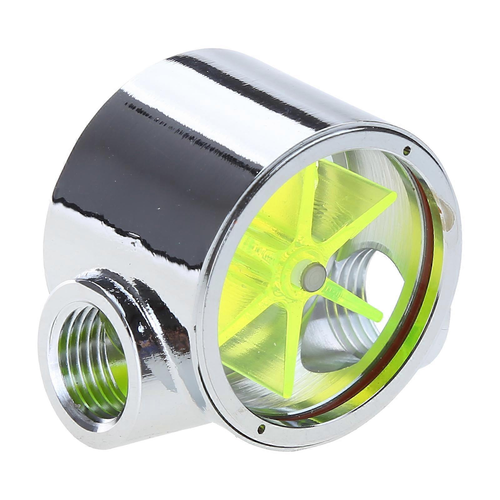 G1/4" Water Flow Indicator Flow Meter Indicator Compatible for w/ PC Water Cooling Acrylic & Metal Material Surface Poli Multicolor