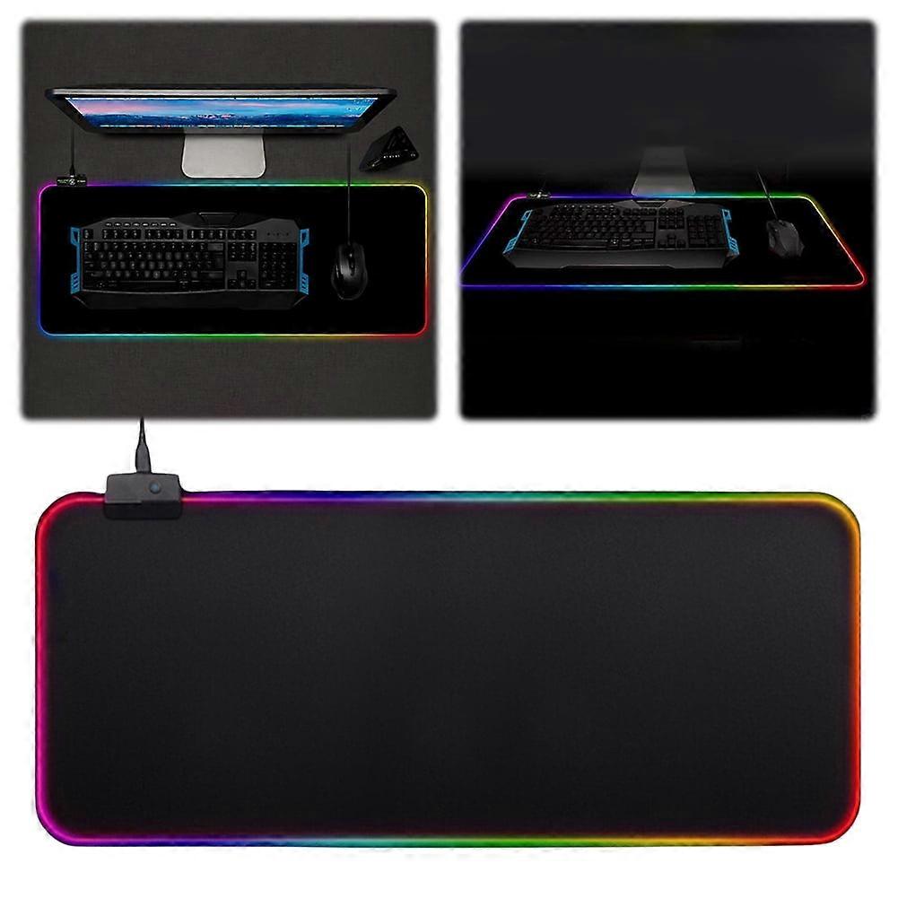 jixopn Colorful Mouse Pad Anti-Slip Rubber Base Glowing Gaming Mouse Pad 11 Light Modes Computer Keyboard Mousepad for Gamer Esports