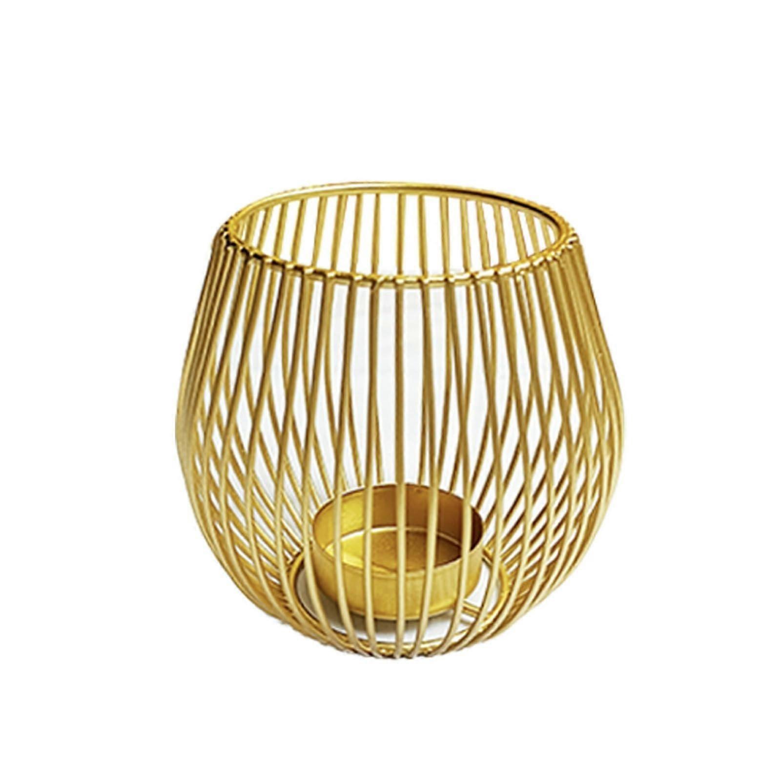 Iron Candlestick Lantern for Candlelight Dinner, Rustic Metal Tabletop Candle Holder Decor