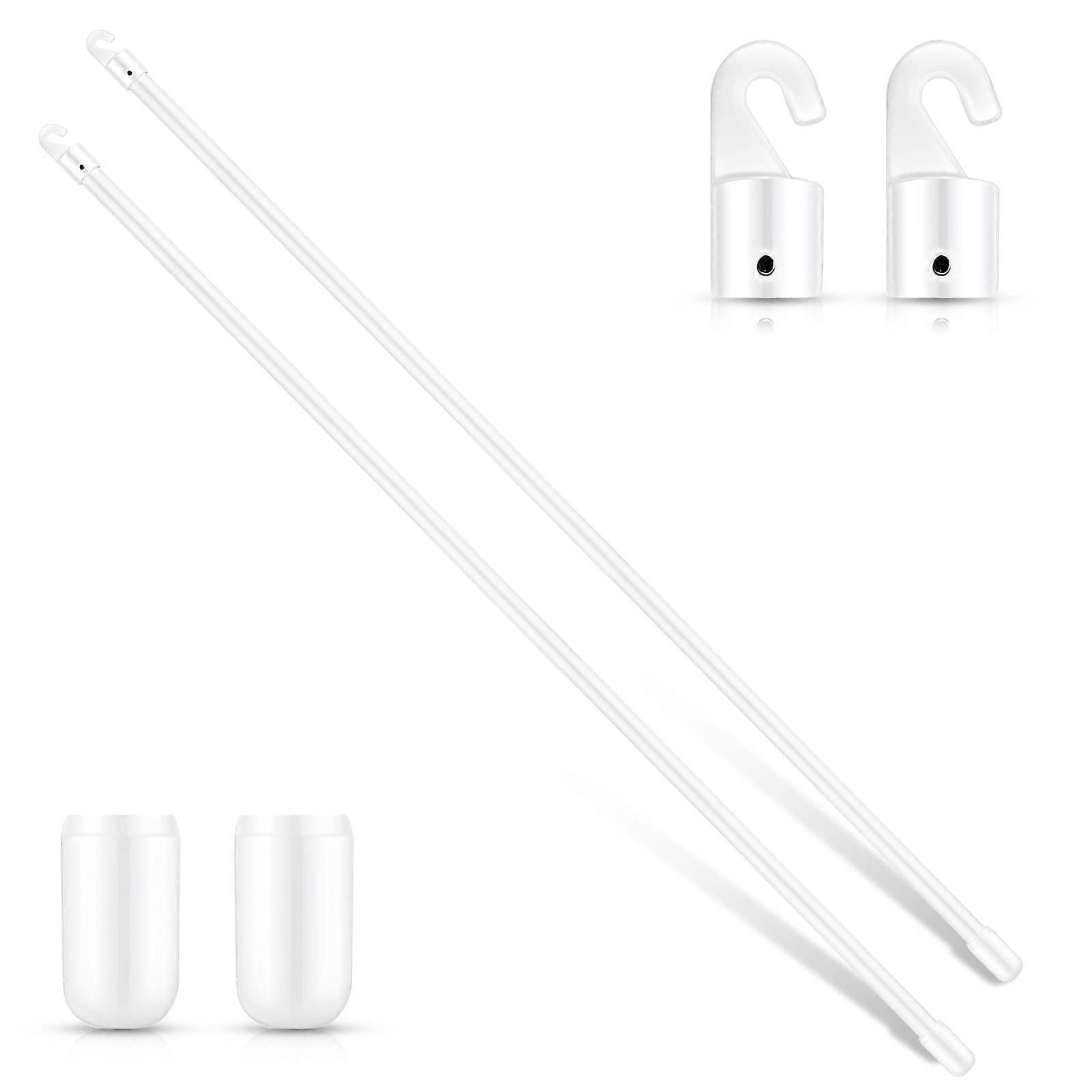 2 Pack PVC Blind Wand with Hook and Handle, 24 Inch Replacement Tilt Rod for Window Blinds