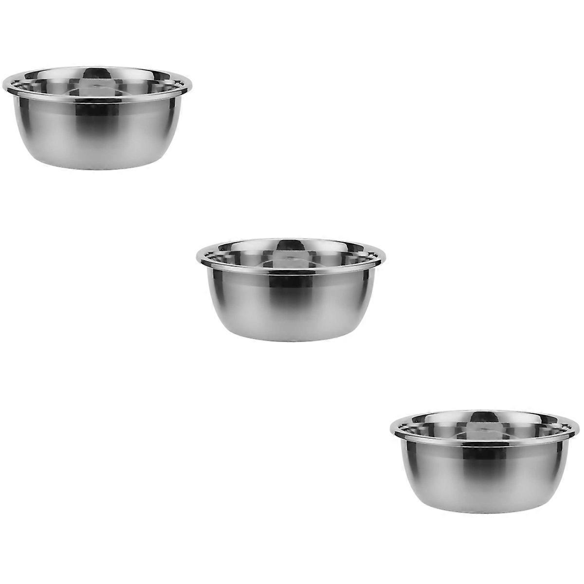 3 Count Stackable Mixing Bowls Baking for Kitchen Stainless Steel Soup Pot Container