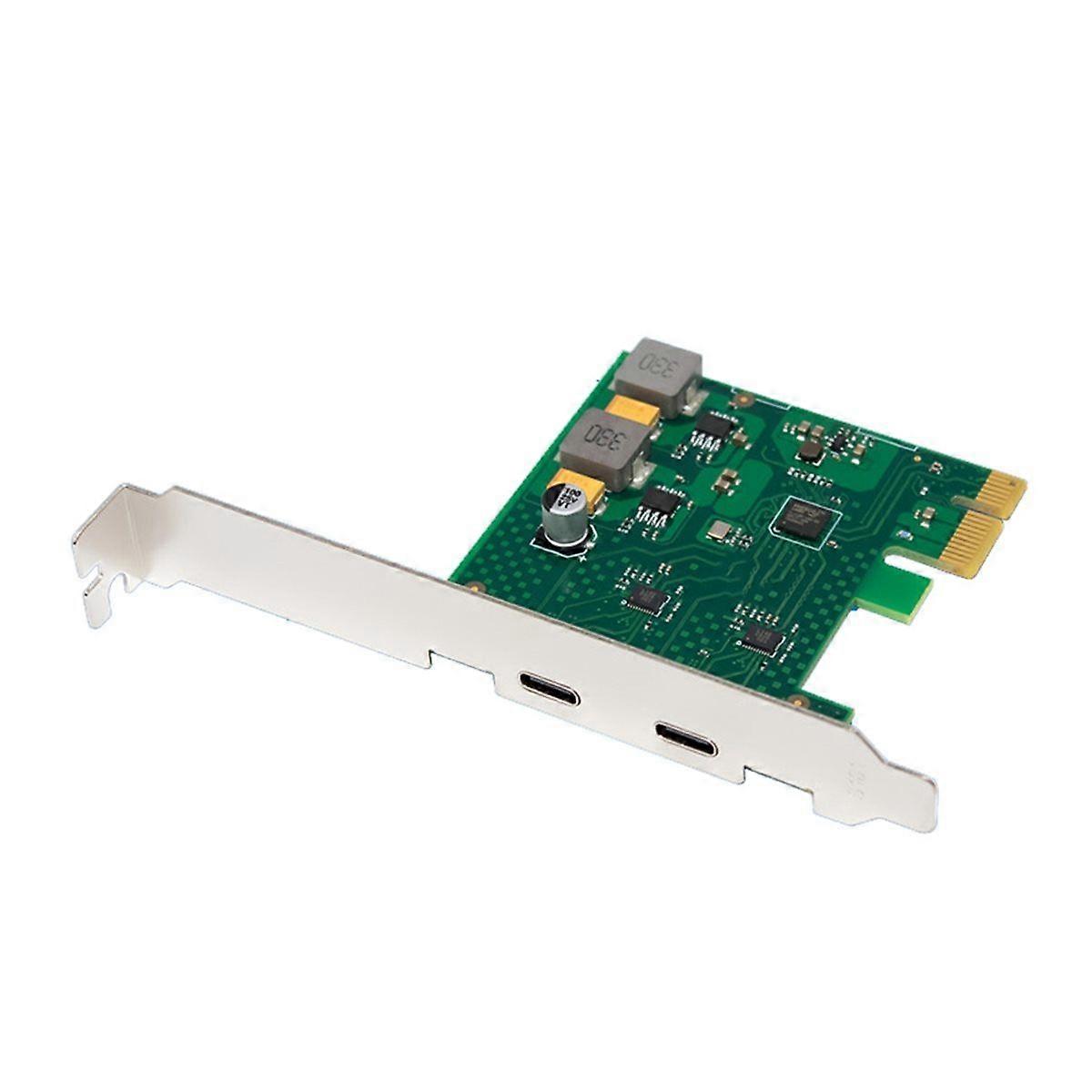 PCI-E 2-Port Type-C Expansion Card 2x5Gbps Adapter Card Self-Powered PCIe USB3.2 Gen1 Expansion Card