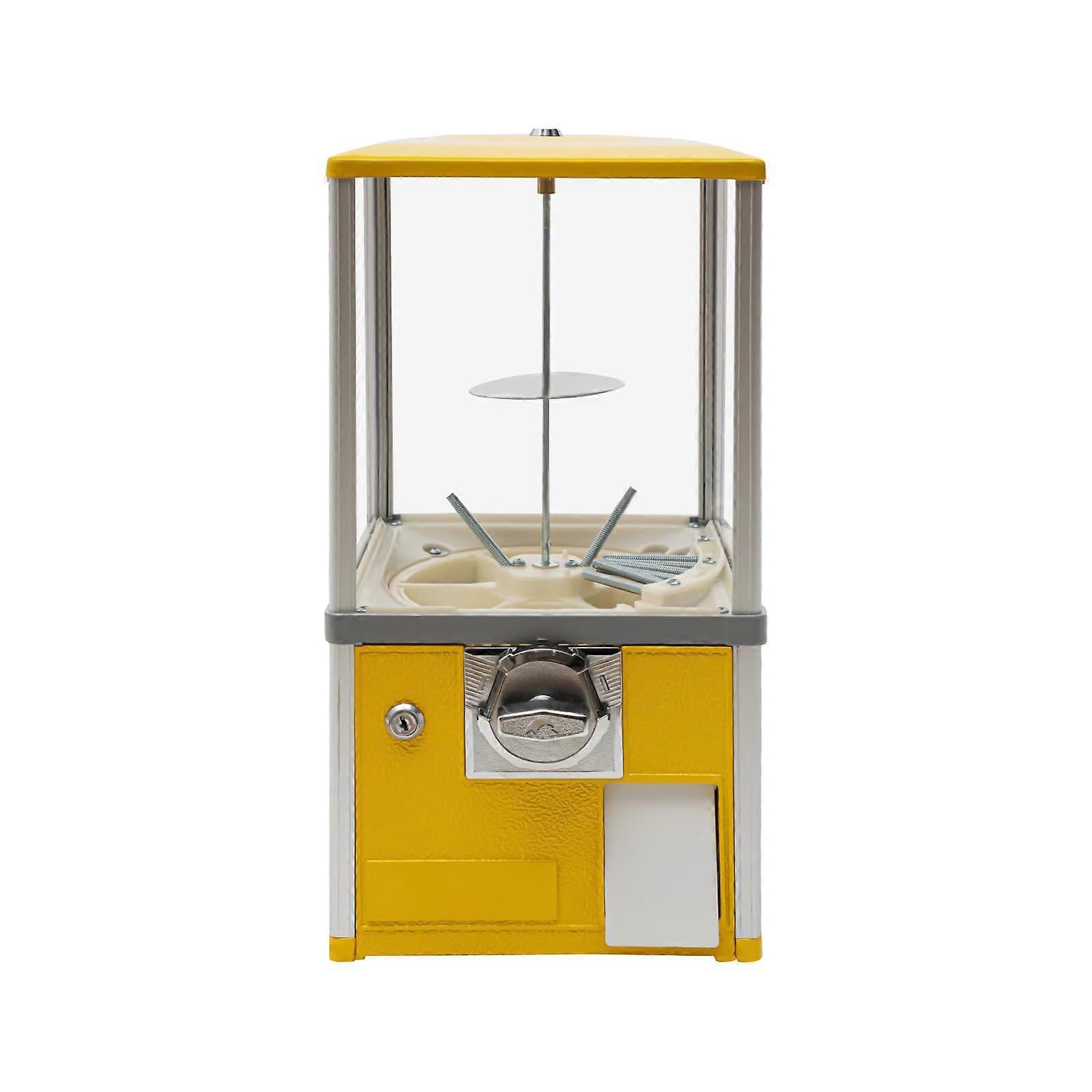 Machine 25Cent Coin Operated Candy Dispenser for Toy Capsules Bouncy Balls Yellow