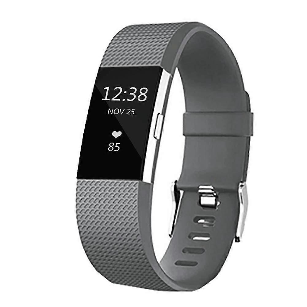 Replacement Band Silicone Adjustable Strap for Women Men Dark Grey Small for Fitbit Charge 2 Ref: 5654