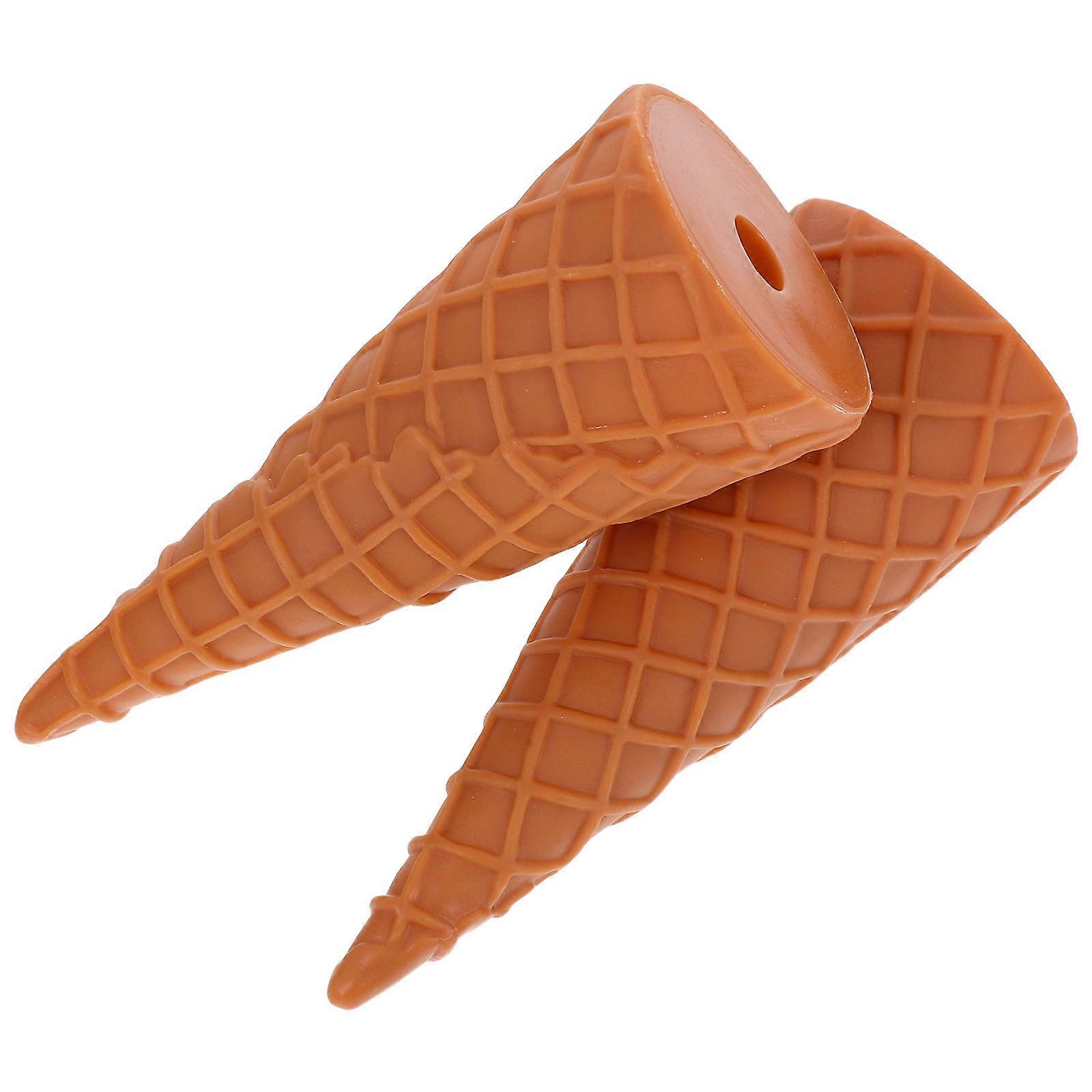 Plastic Ice Cream Cone Toy for Playing 2Pcs Mini Artificial Dessert Models
