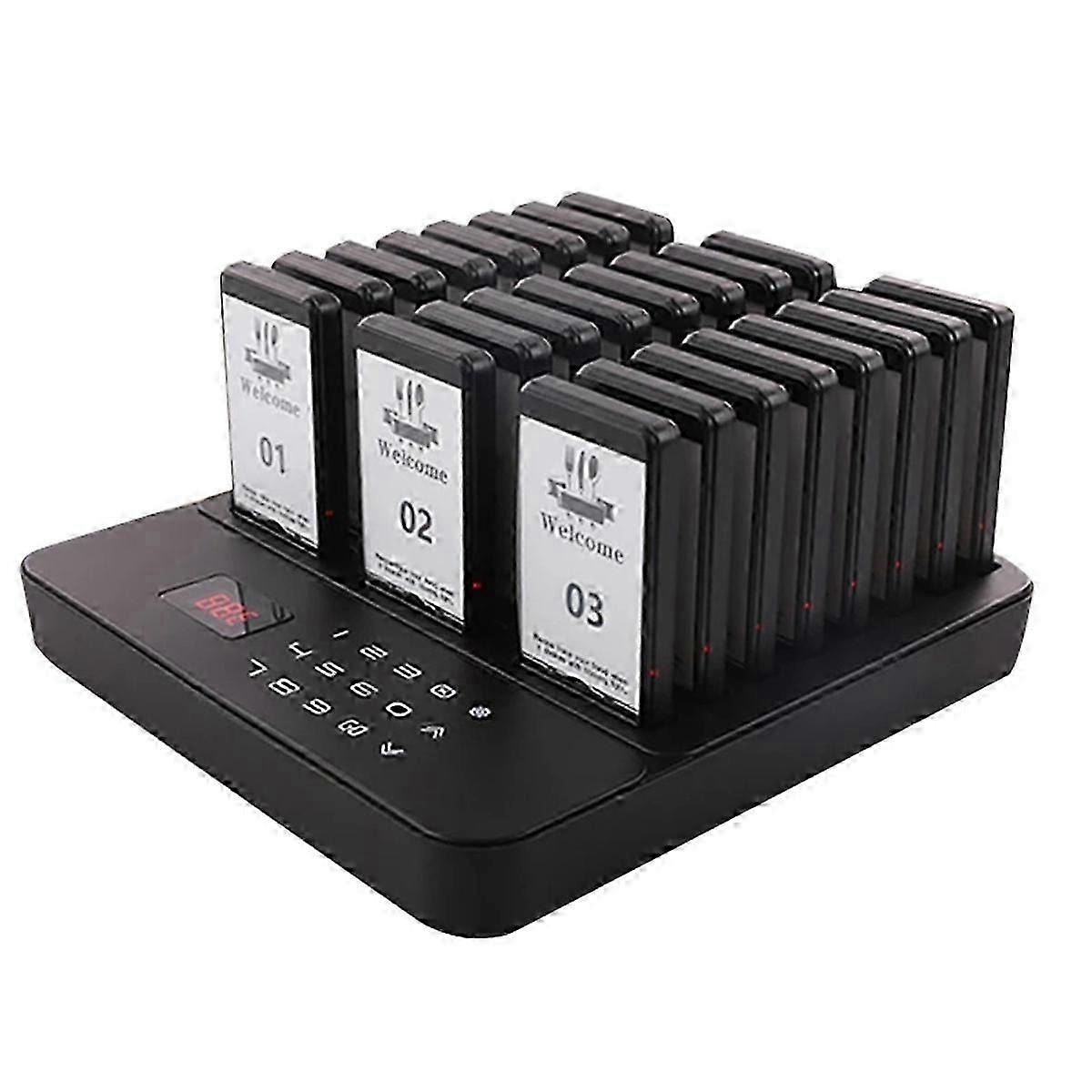 Wireless restaurant pager set 24 coasters EU plug