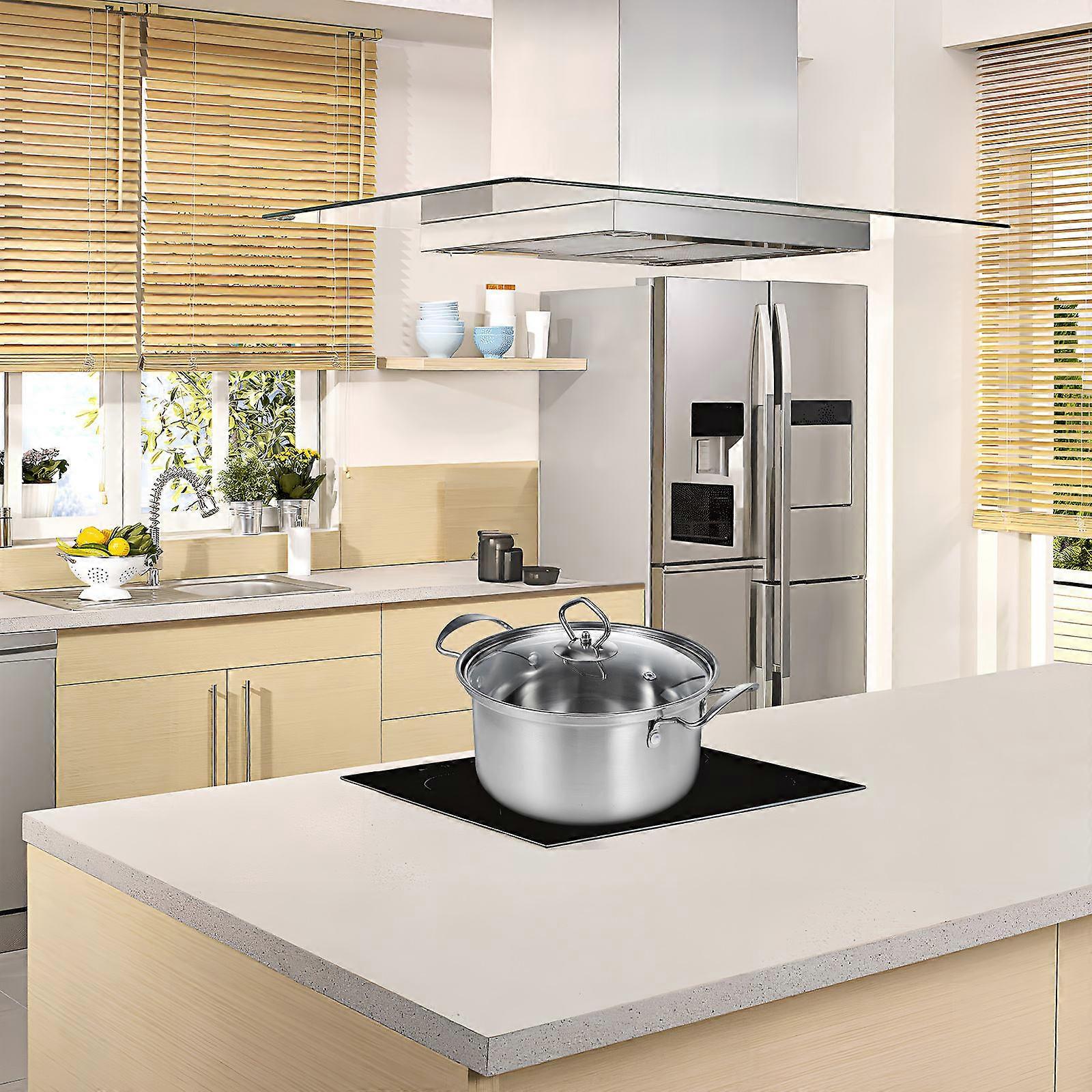 5 סטים סירי מרק מנירוסטה סט כלי בישול למטבח סירי אינדוקציה עם מכסי זכוכית