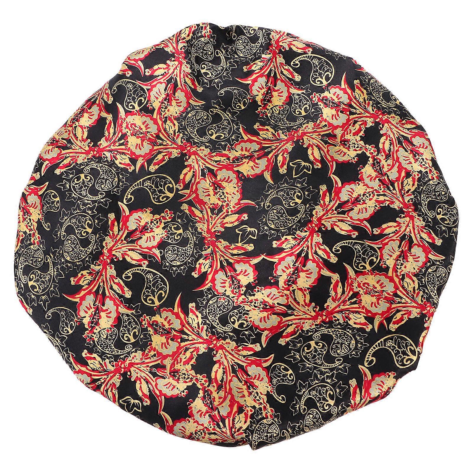 Satin Sleep Hat Adjustable Double Layer Shower Cap for Women 2Pcs Use