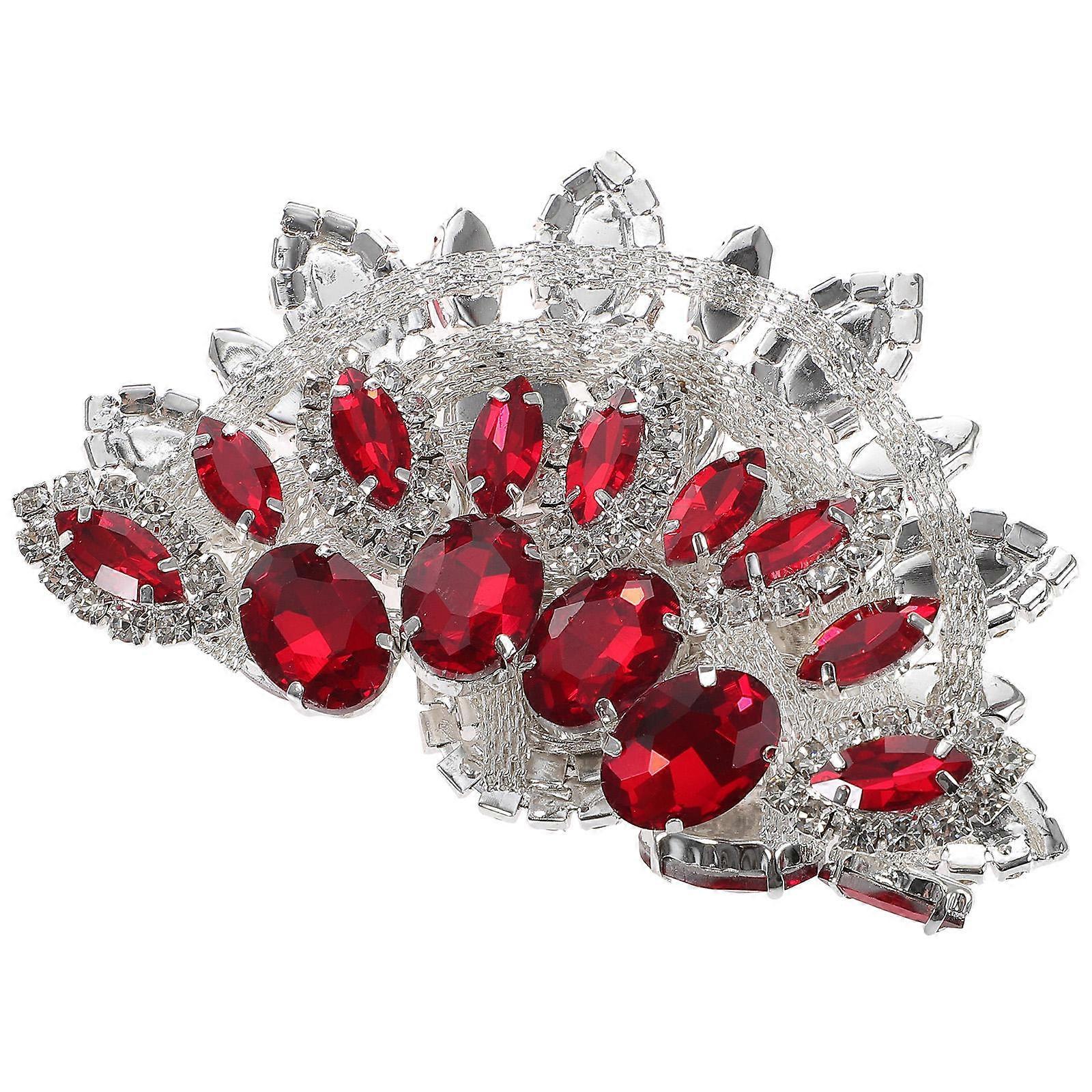 Brooch Patches Clothes Patch for DIY 5Pcs Creative Decorative Red Rhinestone