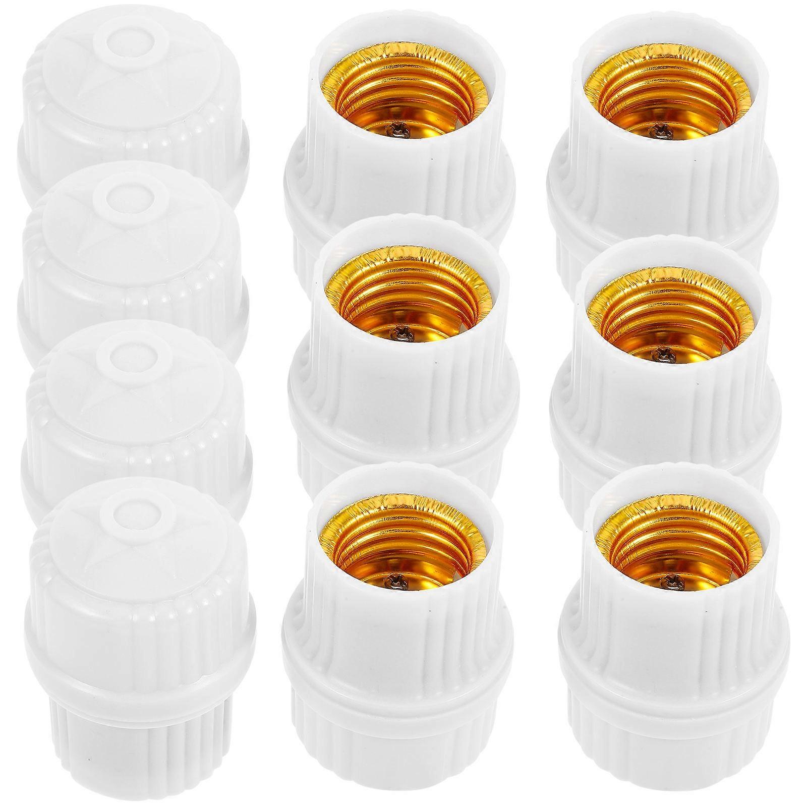 10Pcs Vintage Hanging Light Socket Lamp Base for Bulb White E27 Lamp Sockets