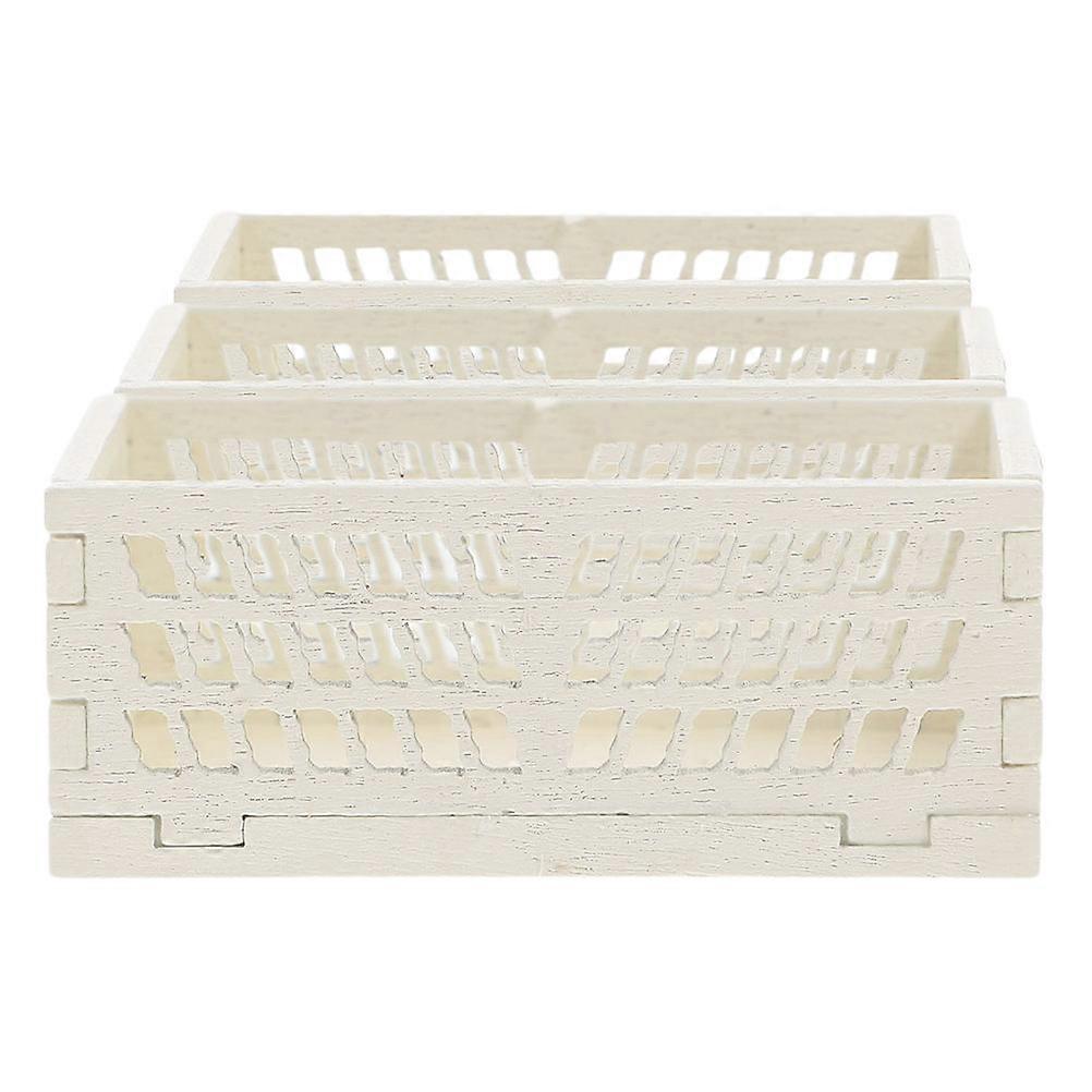 Tiny Storage Containers Miniature Wooden Crate Rectangular Rustic Decorative Use Craft Projects 4.40X2.70X1.70Cm 3Pcs