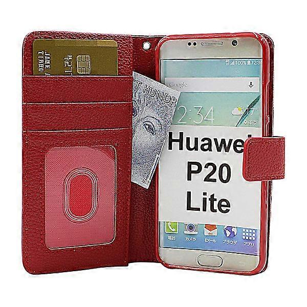 New Standcase Wallet compatible with Huawei P20 Lite (ANE-LX1) Red