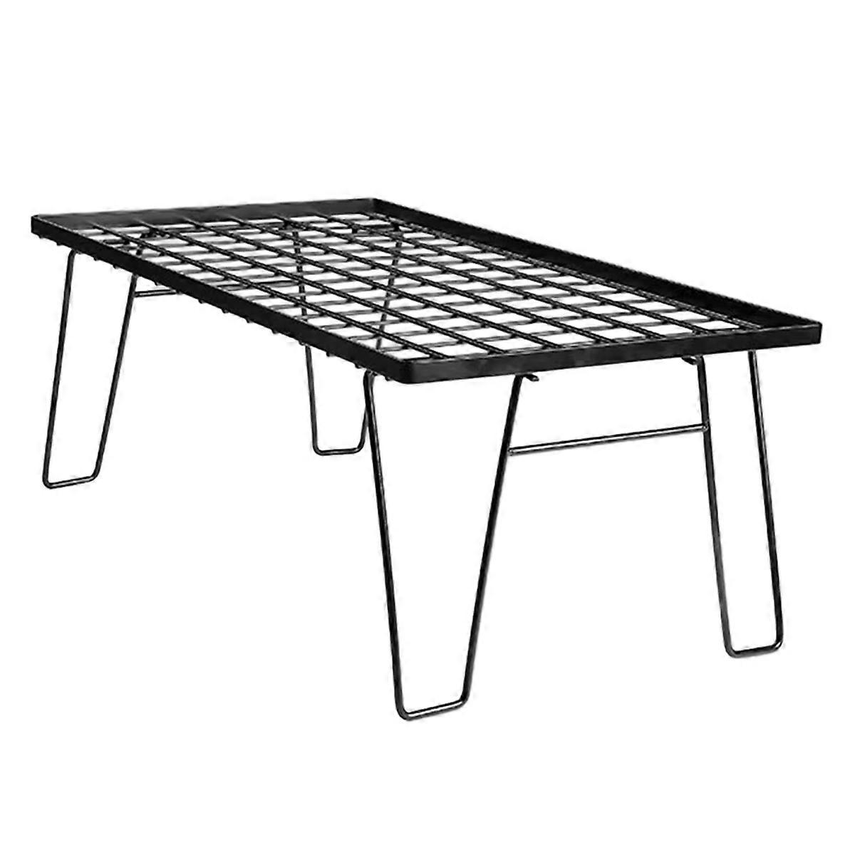 Folding Table, Portable Camping Picnic Table, Multifunctional Stacked Storage Rack, Foldable Barbecue Iron Mesh Table