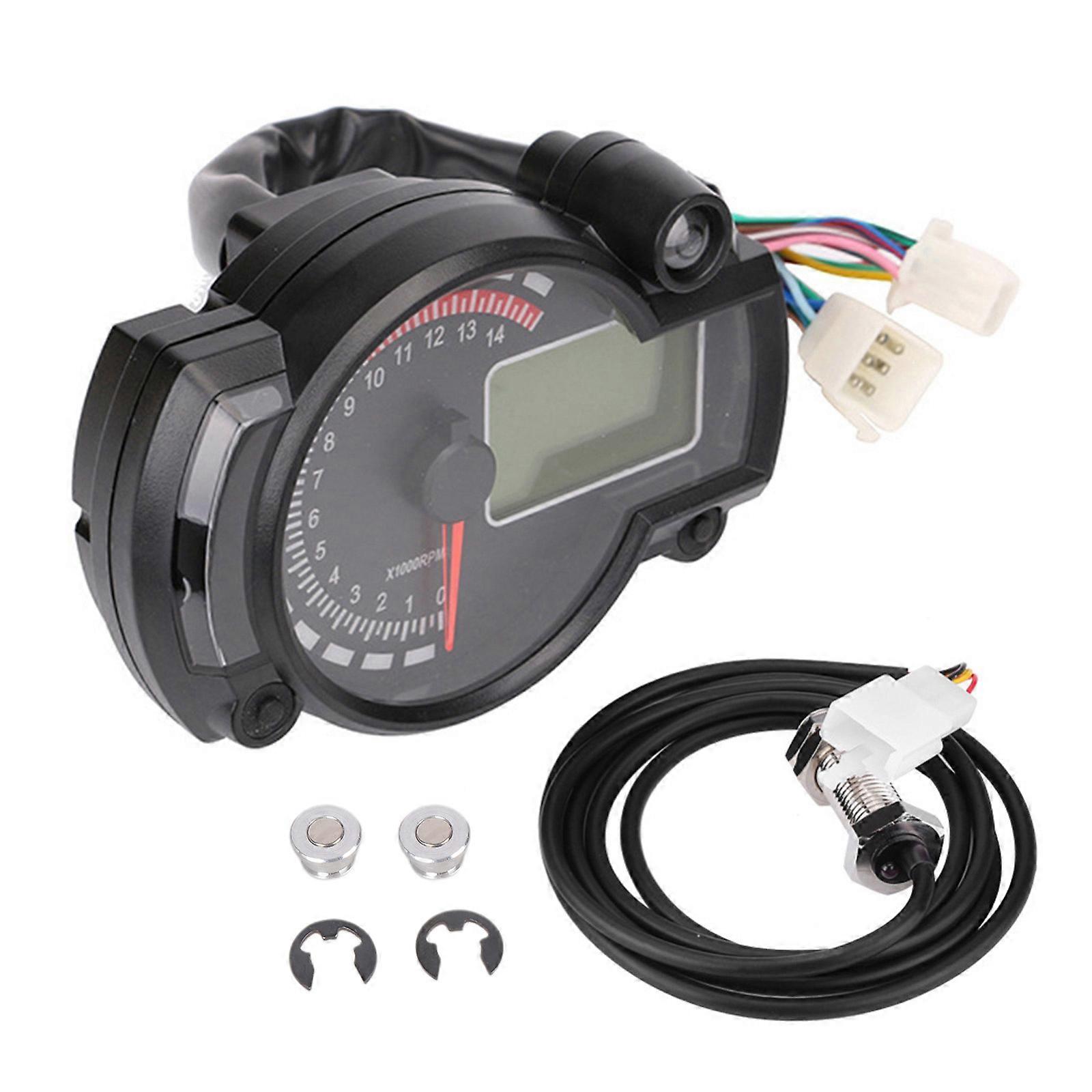 Easy Install Motorcycle Odometer Instrument Cluster Featuring Clear Display Adjustable Settings for Commuters Travelers Multicolor