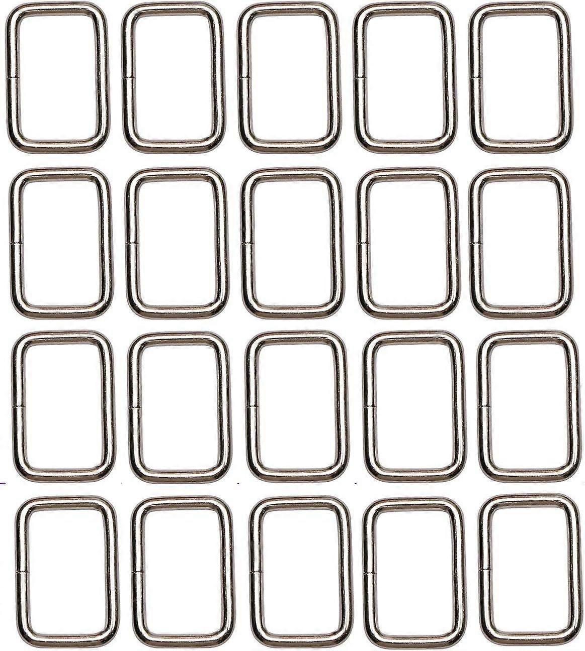 1Inch/25mm Rectangle Bag Purse Snap Hook Metal Loop Rings Webbing Belts Buckle